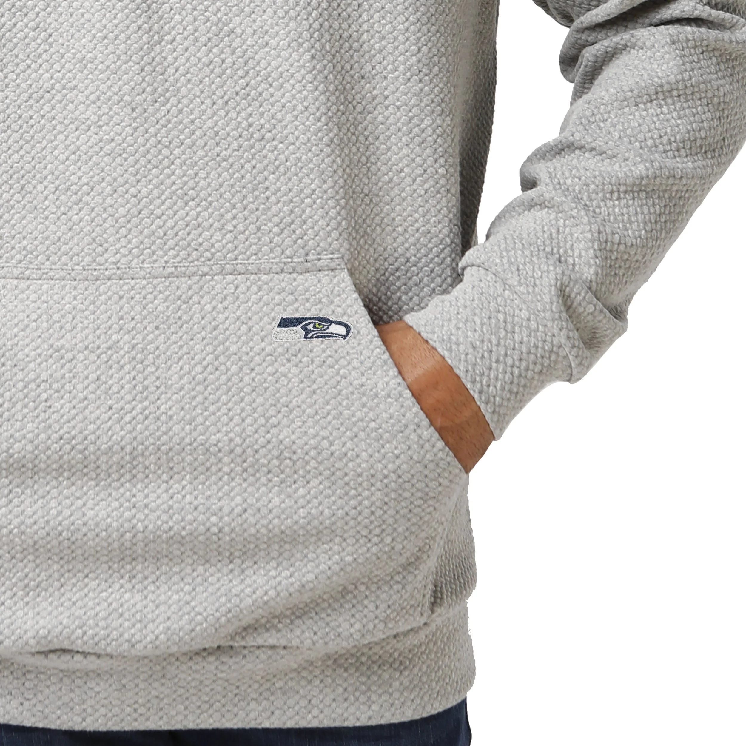Seattle Seahawks NFL Mens Gray Woven Hoodie - Image 3