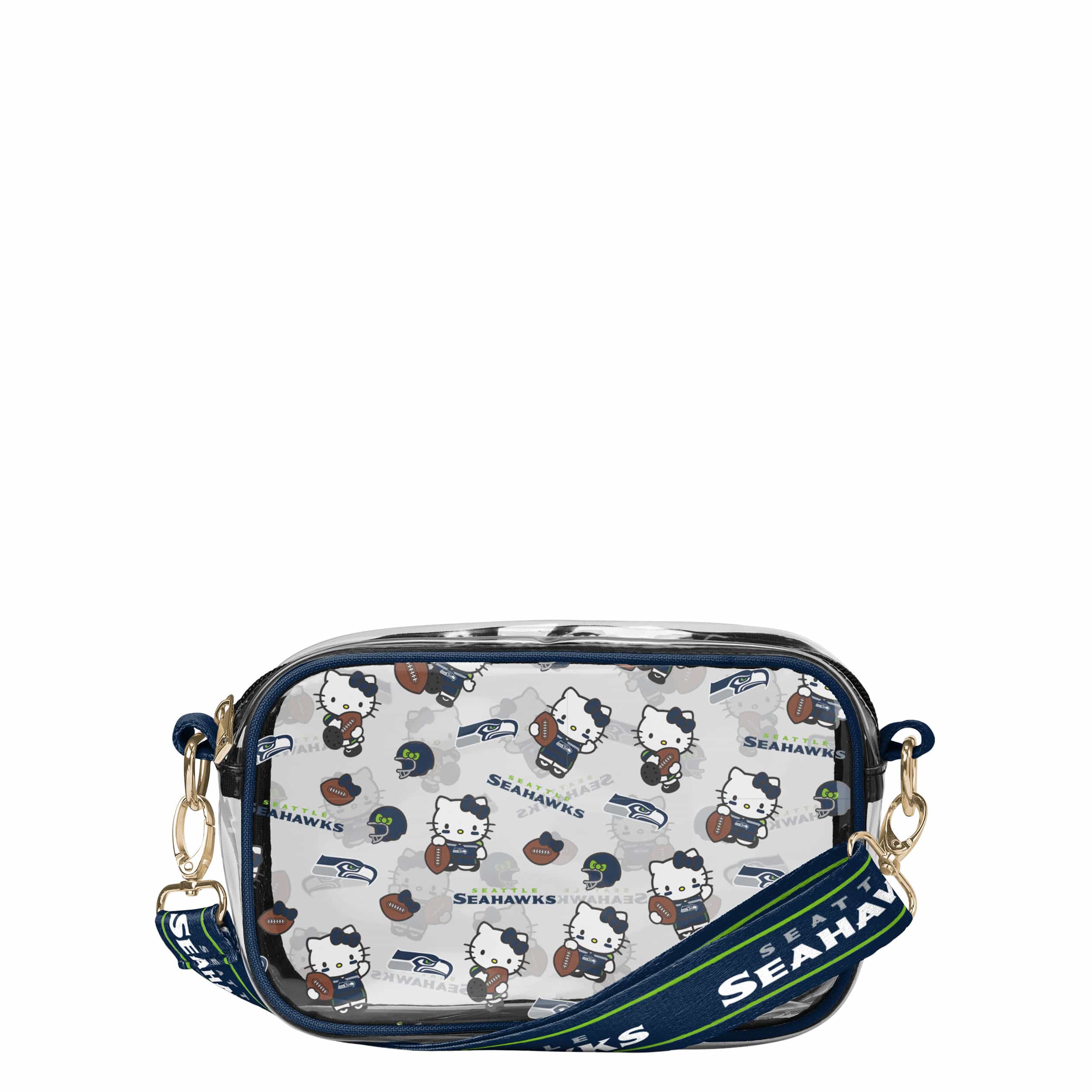 Seattle Seahawks NFL Hello Kitty® Clear Crossbody Bag - (PREORDER - SHIPS MID JUNE)