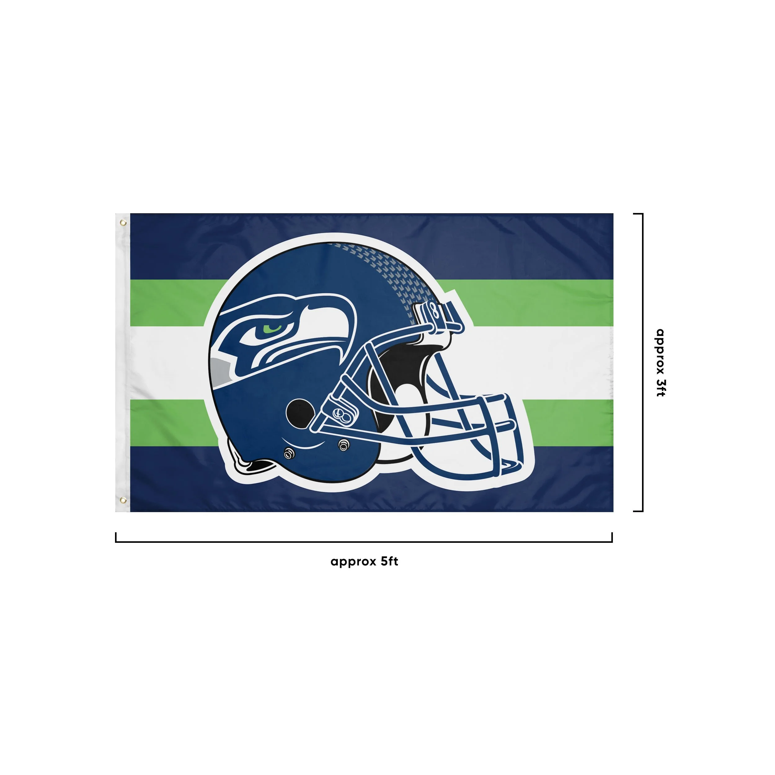 Seattle Seahawks NFL Helmet Horizontal Flag - Image 3