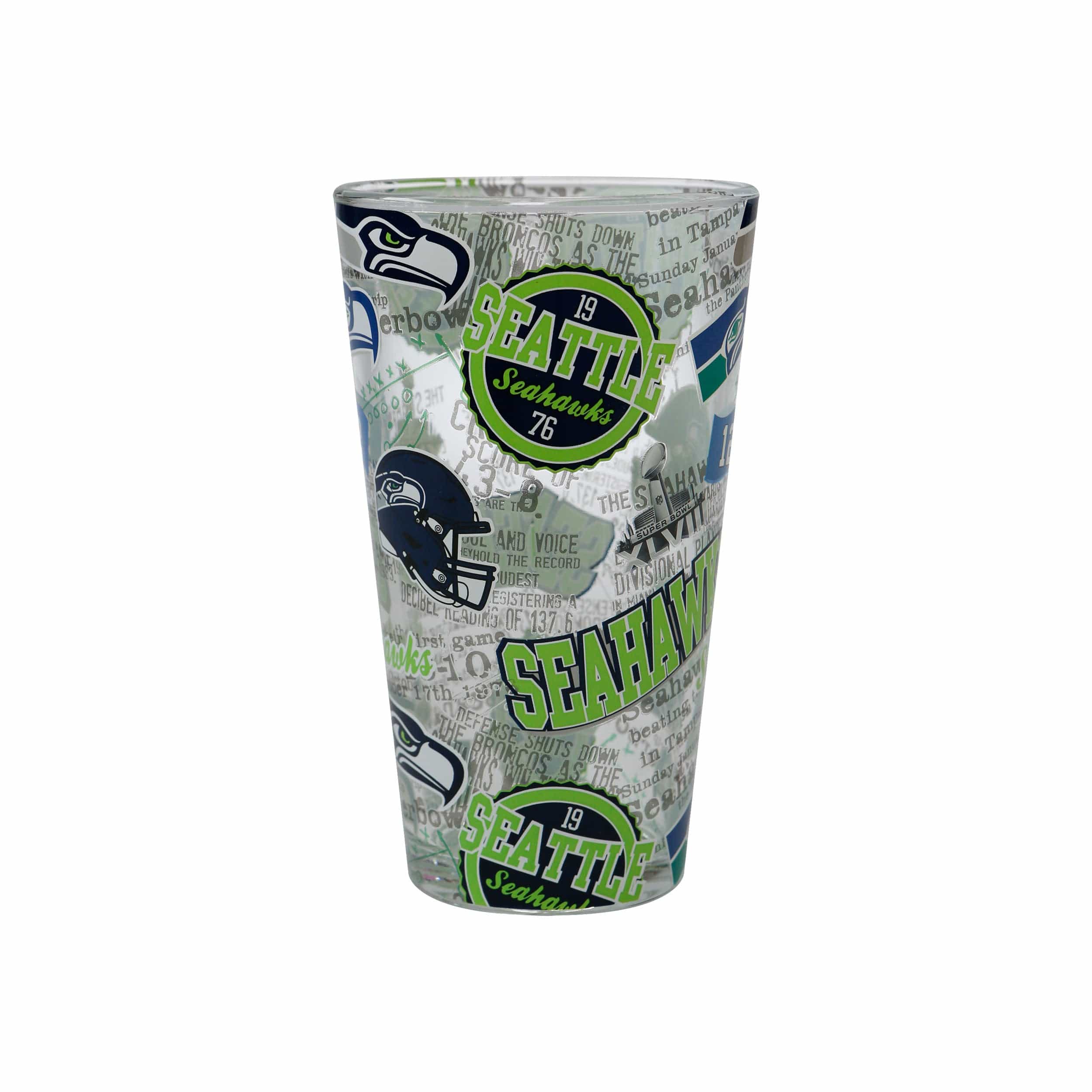 Seattle Seahawks NFL Historic Print Pint Glass