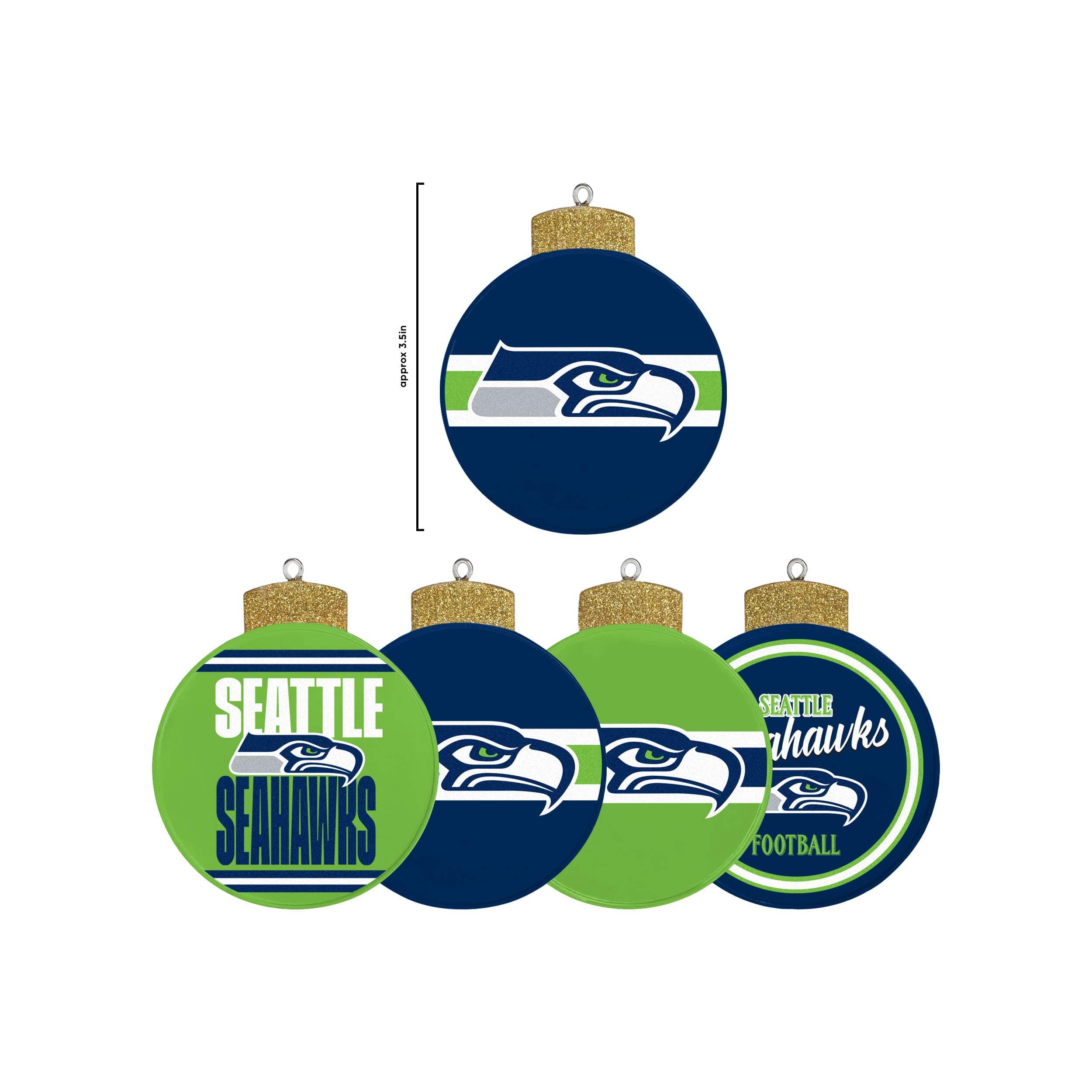 Seattle Seahawks NFL Holiday 5 Pack Coaster Set - Image 5