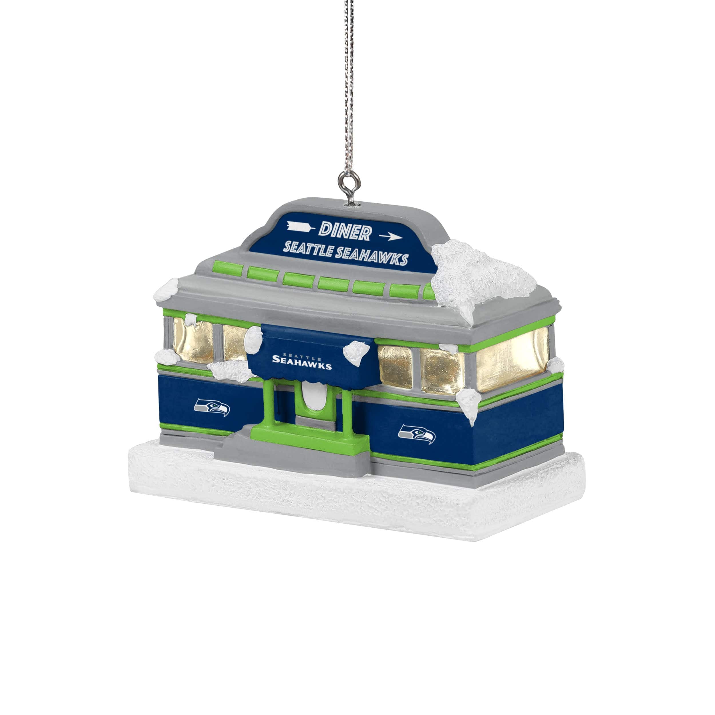 Seattle Seahawks NFL Light Up Diner Ornament - Image 2