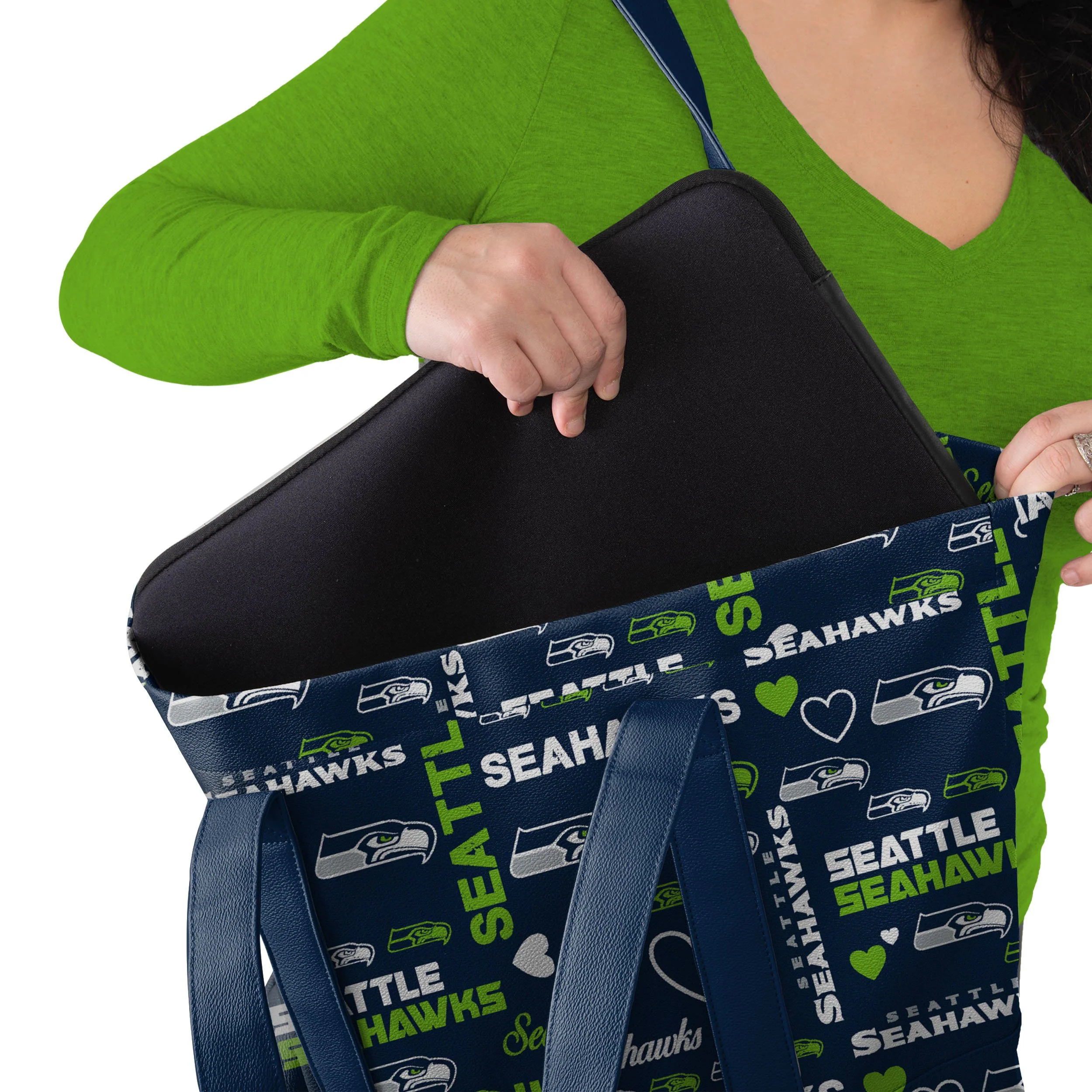 Seattle Seahawks NFL Logo Love Tote Bag - Image 3