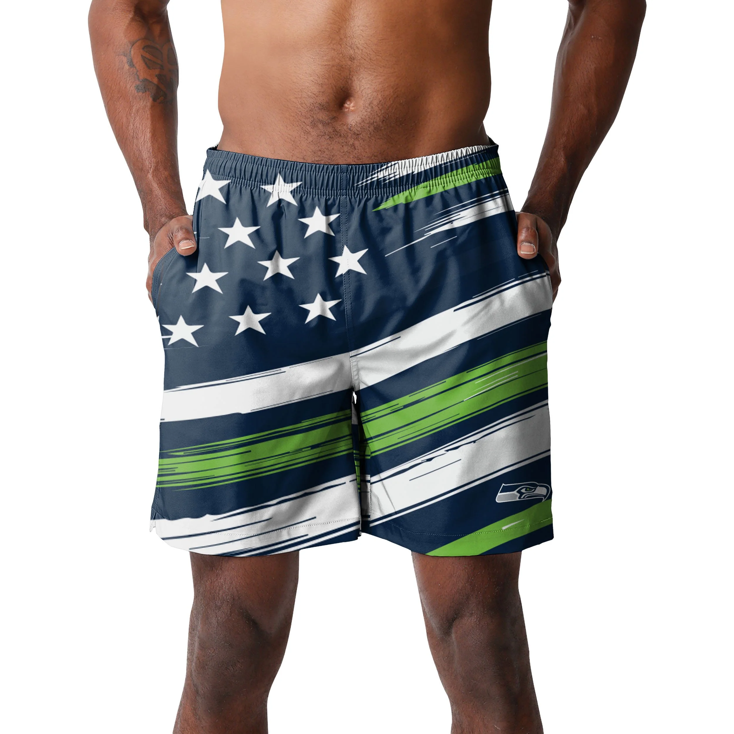 Seattle Seahawks NFL Mens Americana Swimming Trunks - Image 2
