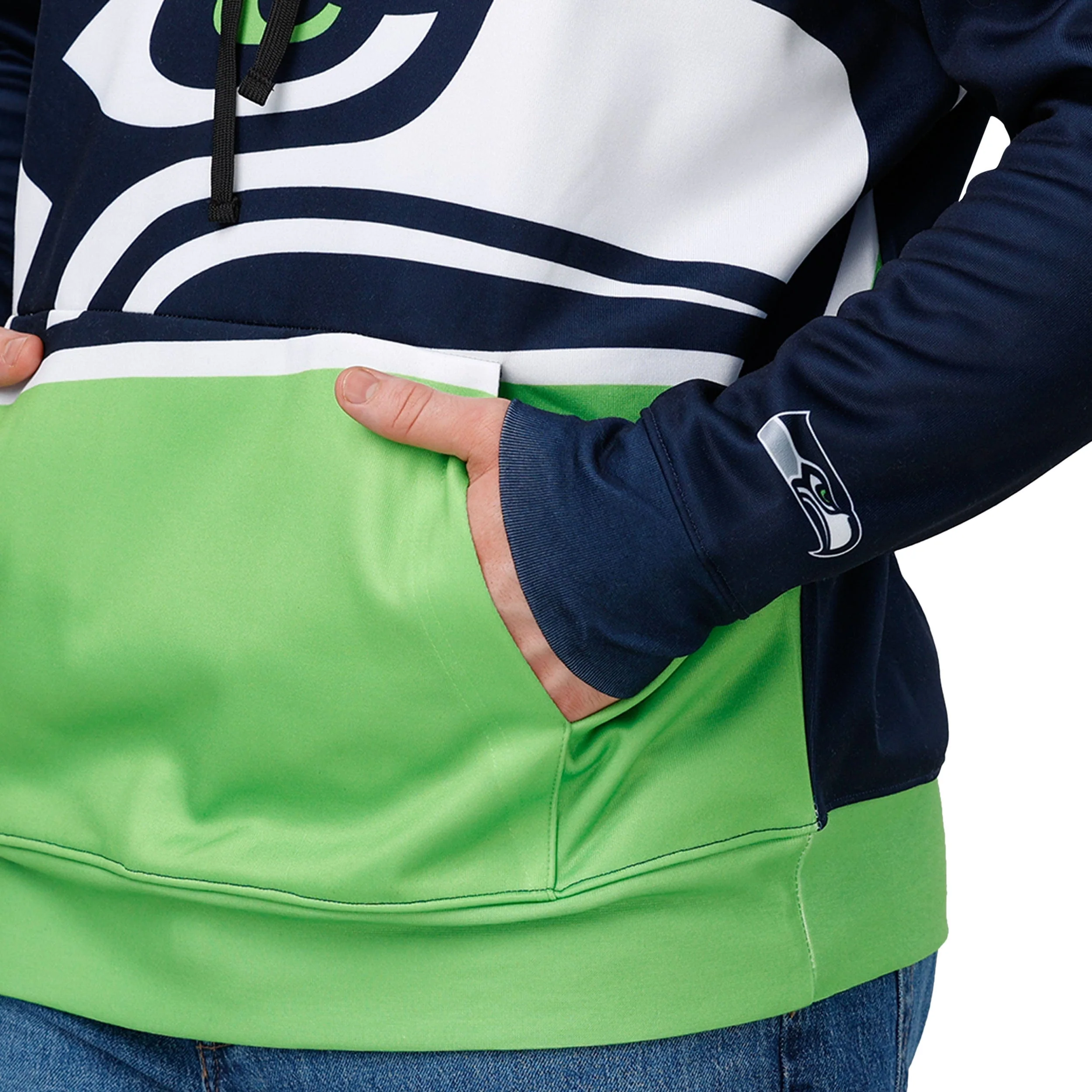Seattle Seahawks NFL Mens Bold Logo Hoodie - Image 3