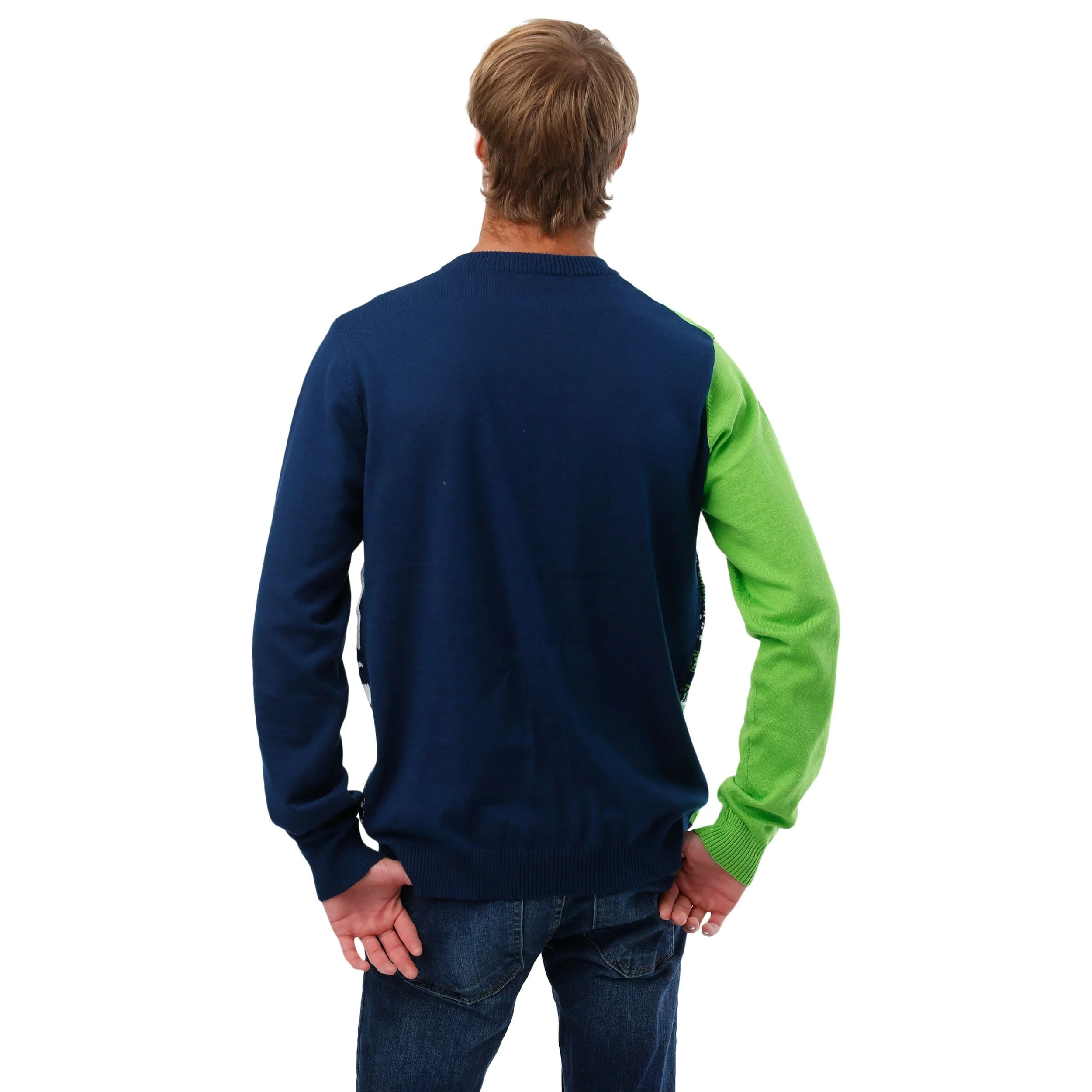 Seattle Seahawks NFL Mens Busy Block Snowfall Sweater - Image 3