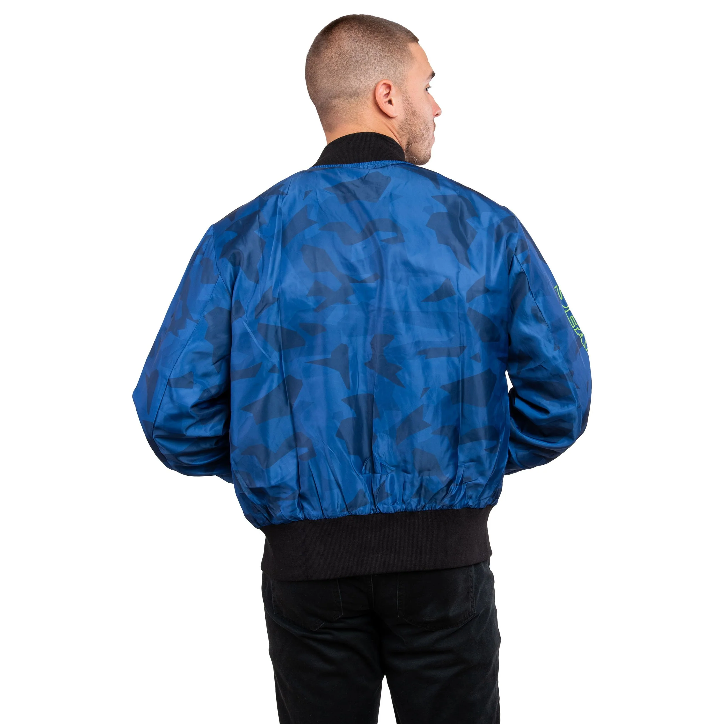 Seattle Seahawks NFL Mens Camo Bomber Jacket - Image 5