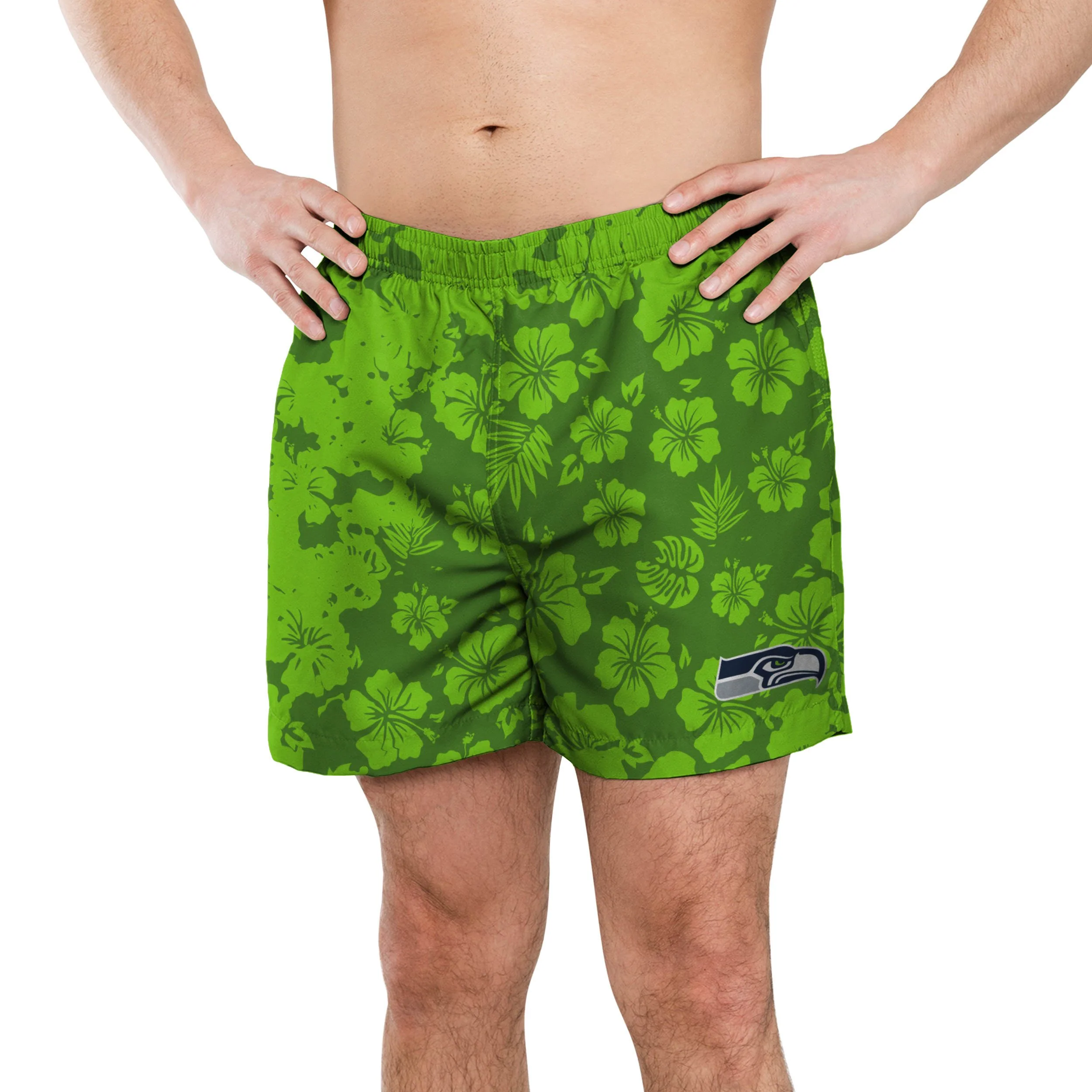 Seattle Seahawks NFL Mens Color Change-Up Swimming Trunks - Image 2