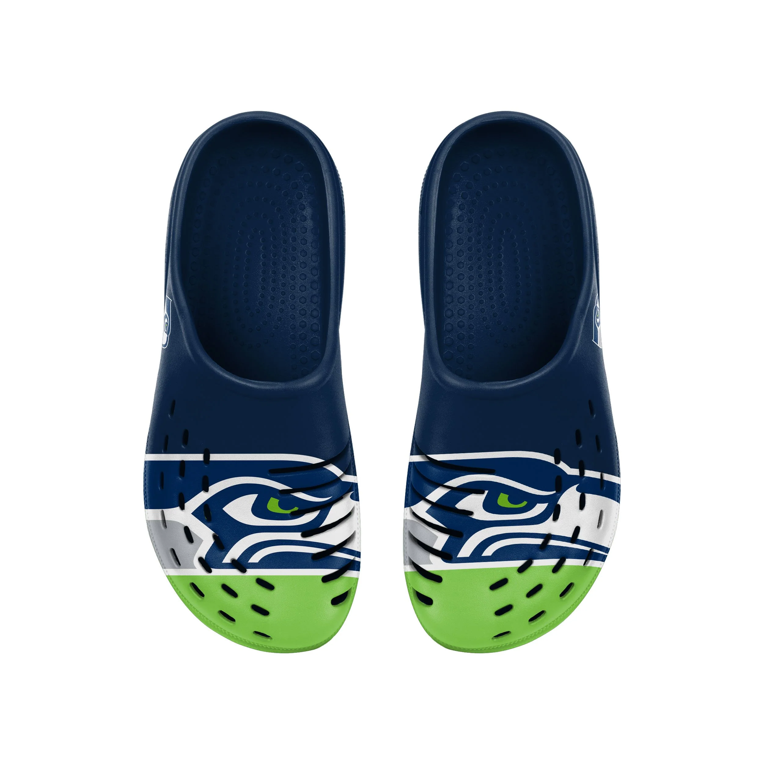 Seattle Seahawks NFL Mens Colorblock Big Logo Clog - Image 4
