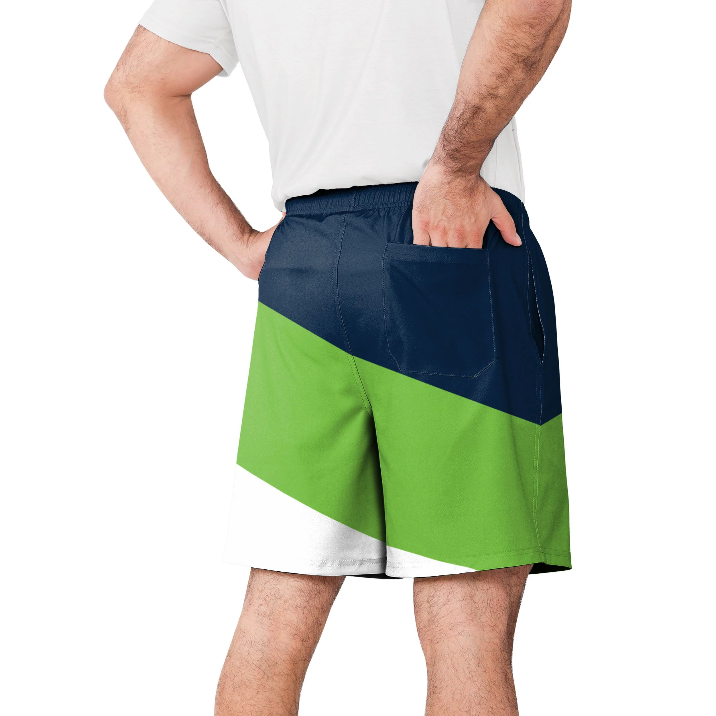 Seattle Seahawks NFL Mens Colorblock Double Down Liner Training Shorts - Image 3