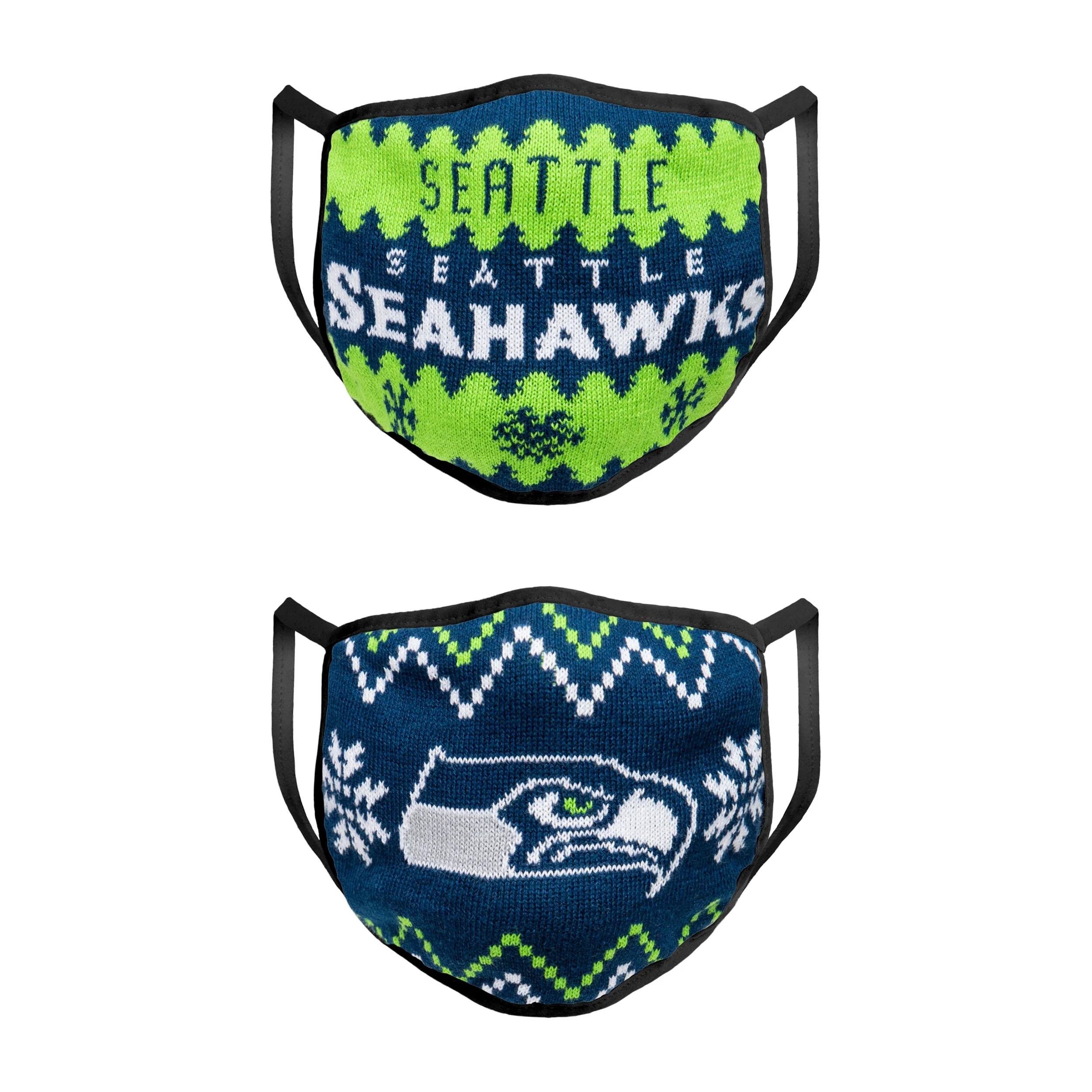 Seattle Seahawks NFL Mens Knit 2 Pack Face Cover