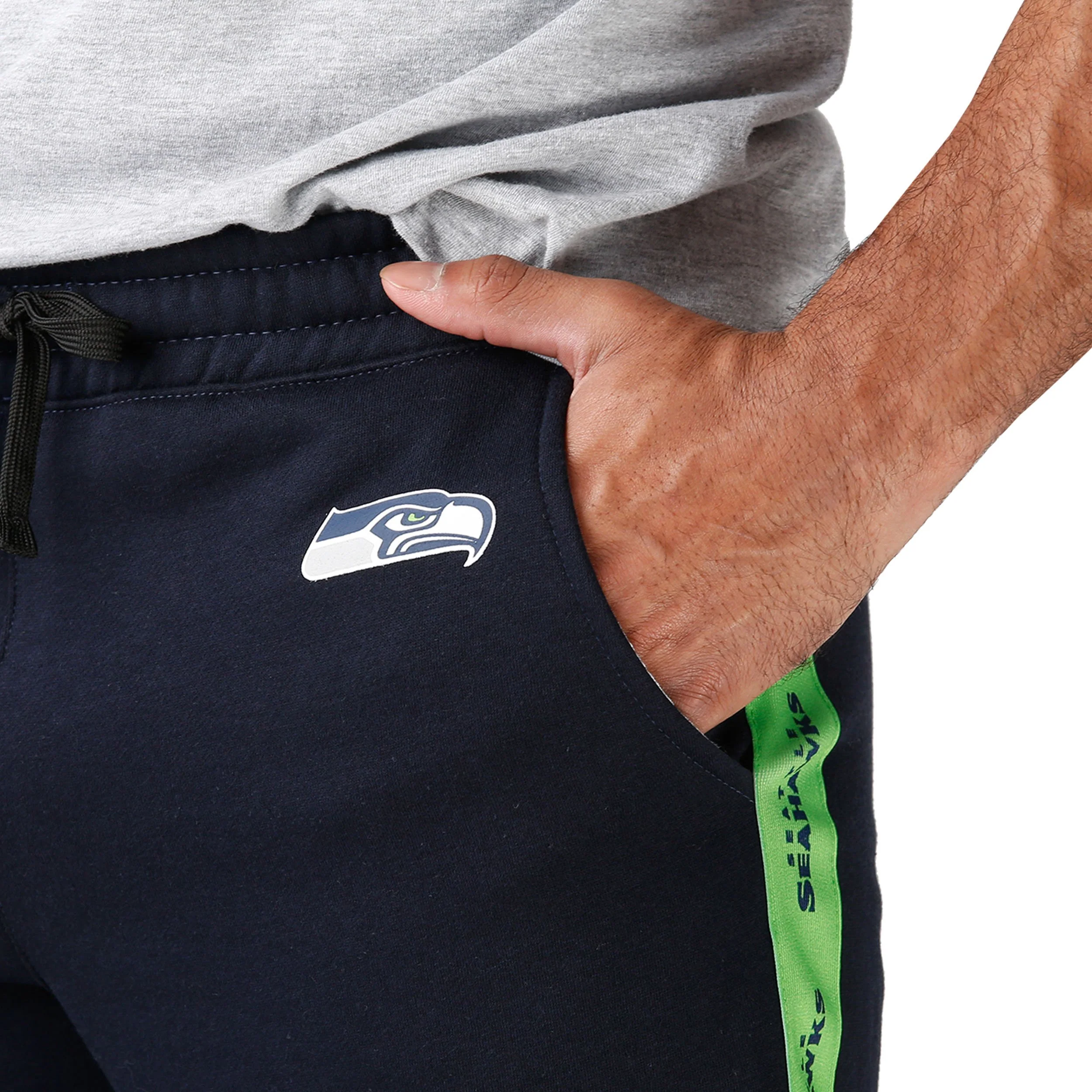 Seattle Seahawks NFL Mens Lazy Lounge Fleece Shorts - Image 4
