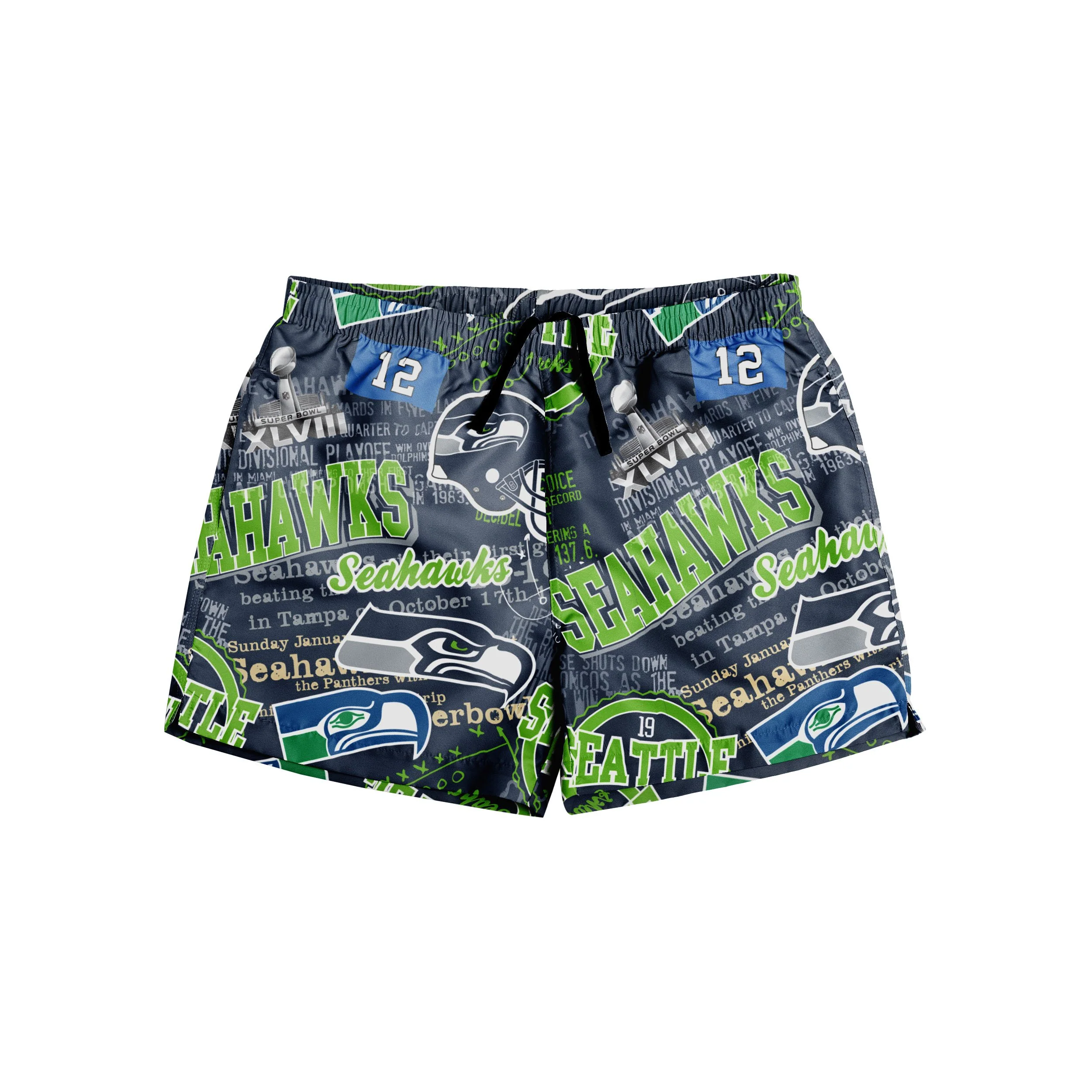 Seattle Seahawks NFL Mens Logo Rush Swimming Trunks - Image 4
