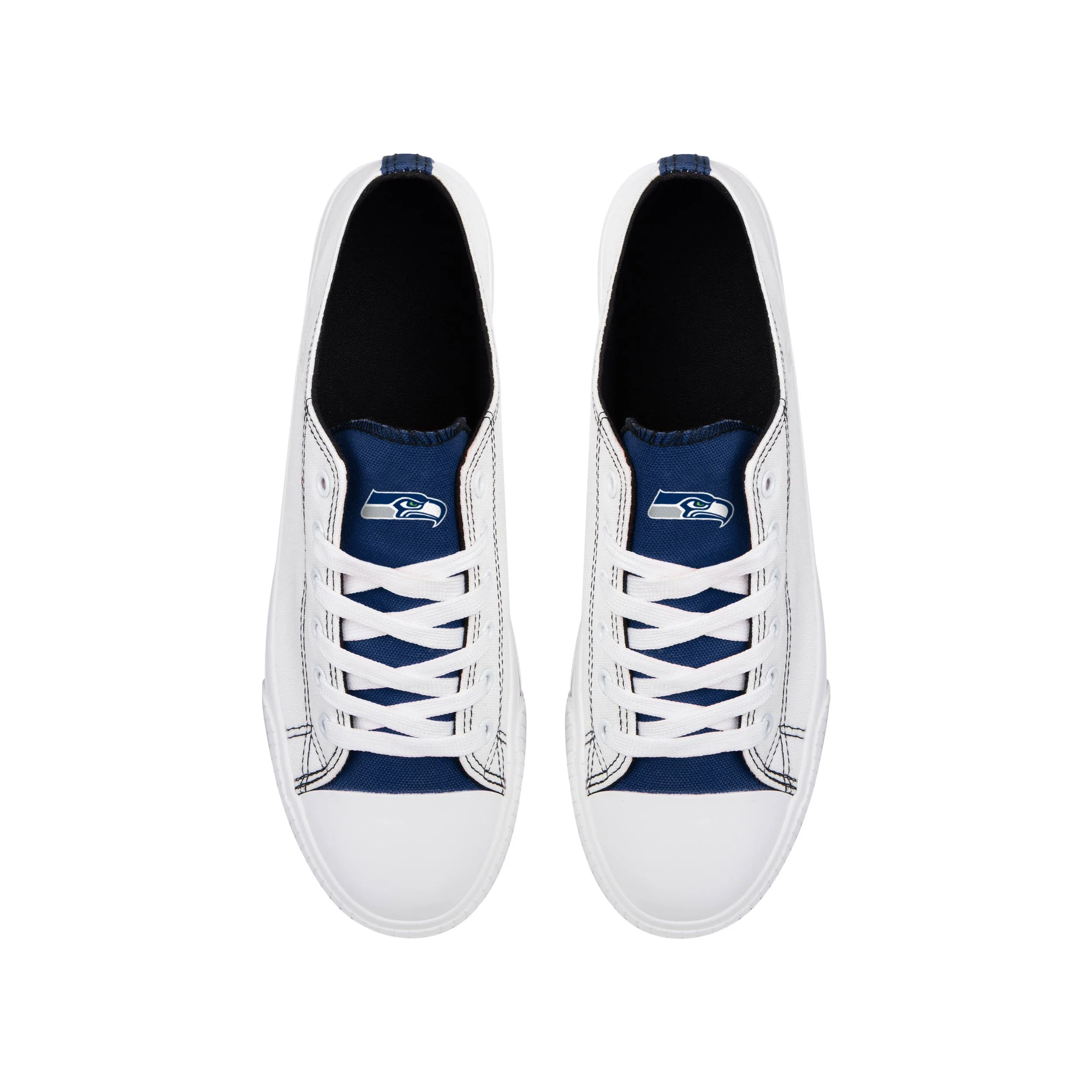 Seattle Seahawks NFL Mens Low Top White Canvas Shoes - Image 3