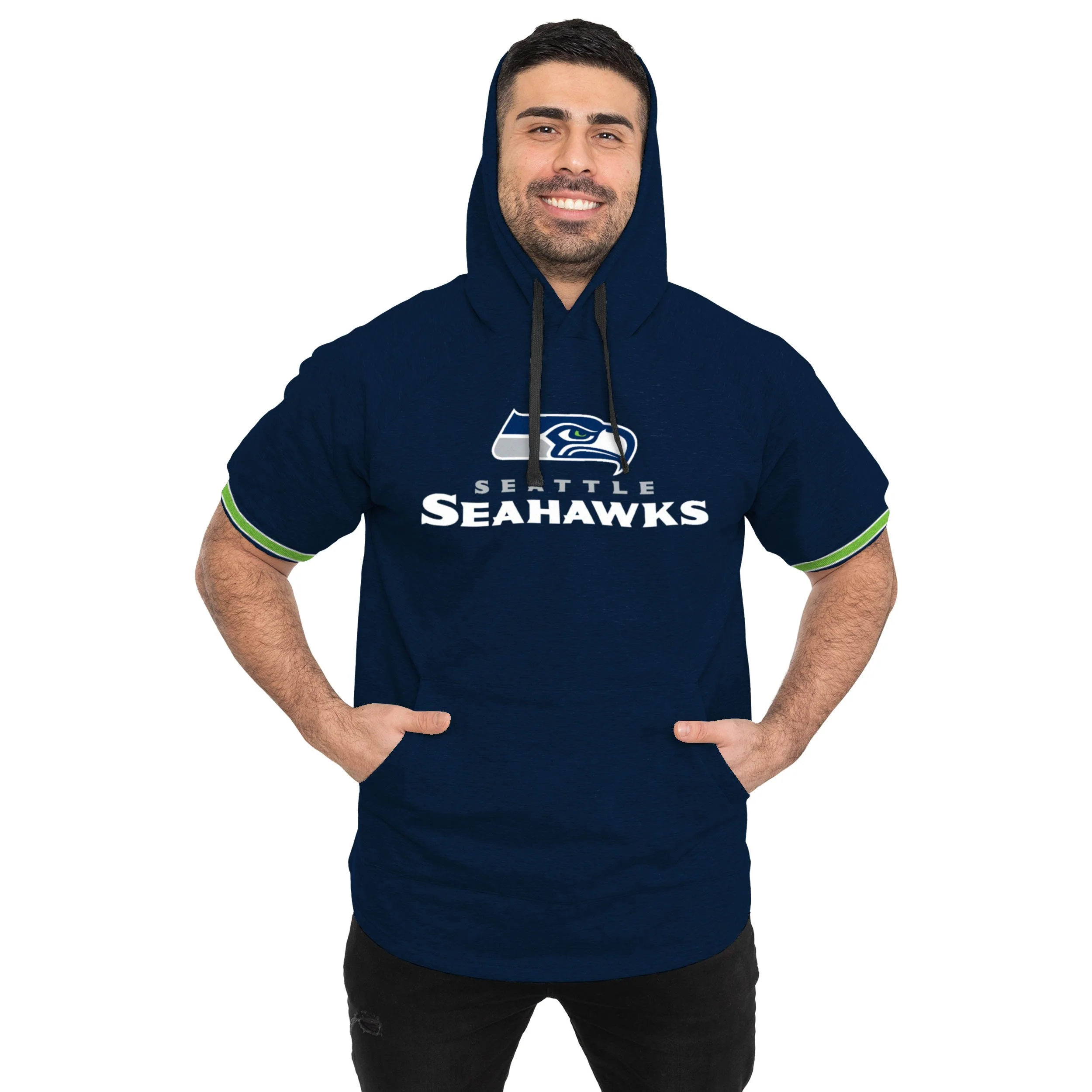 Seattle Seahawks NFL Mens Short Sleeve Hoodie