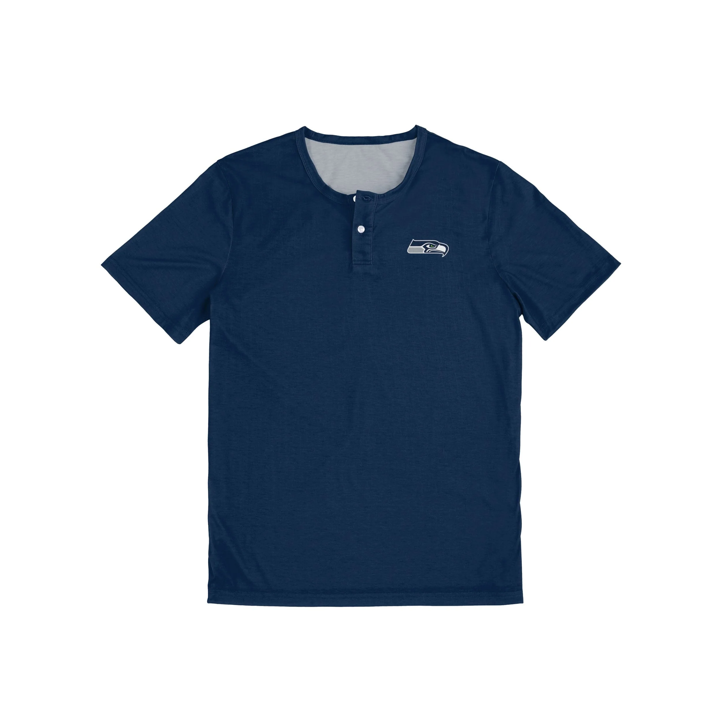 Seattle Seahawks NFL Mens Solid Team Logo Short Sleeve Henley - Image 4
