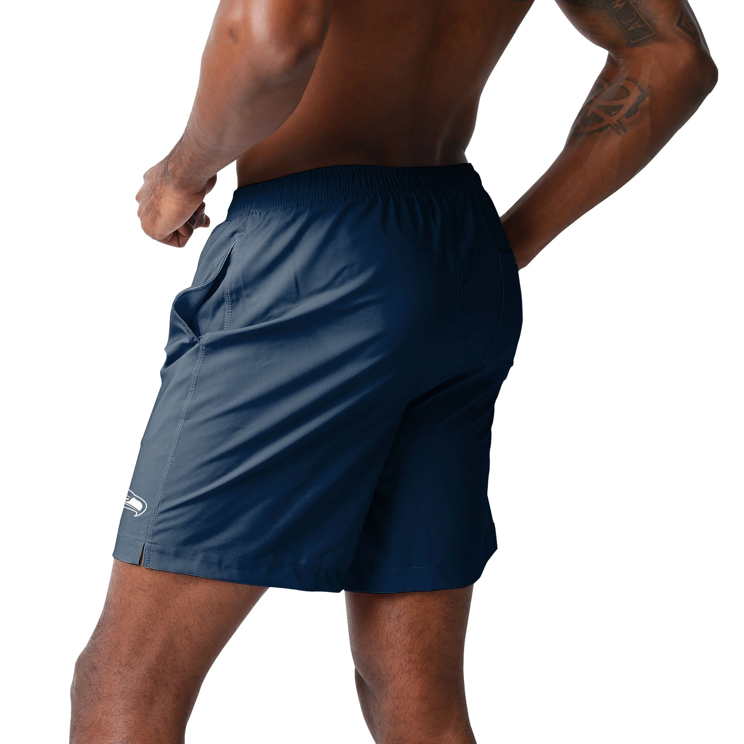Seattle Seahawks NFL Mens Solid Wordmark Traditional Swimming Trunks - Image 3