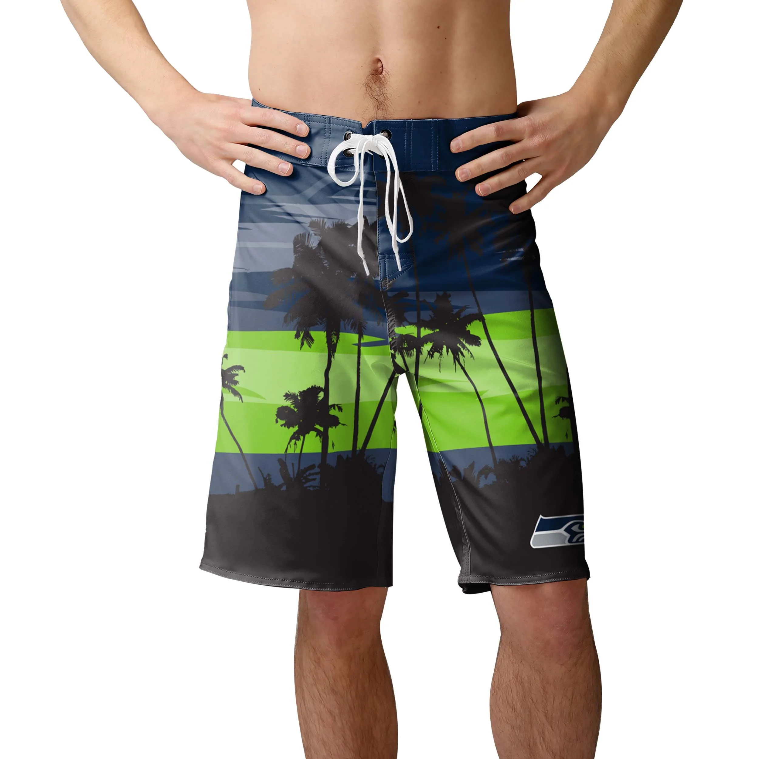 Seattle Seahawks NFL Mens Sunset Boardshorts - Image 2