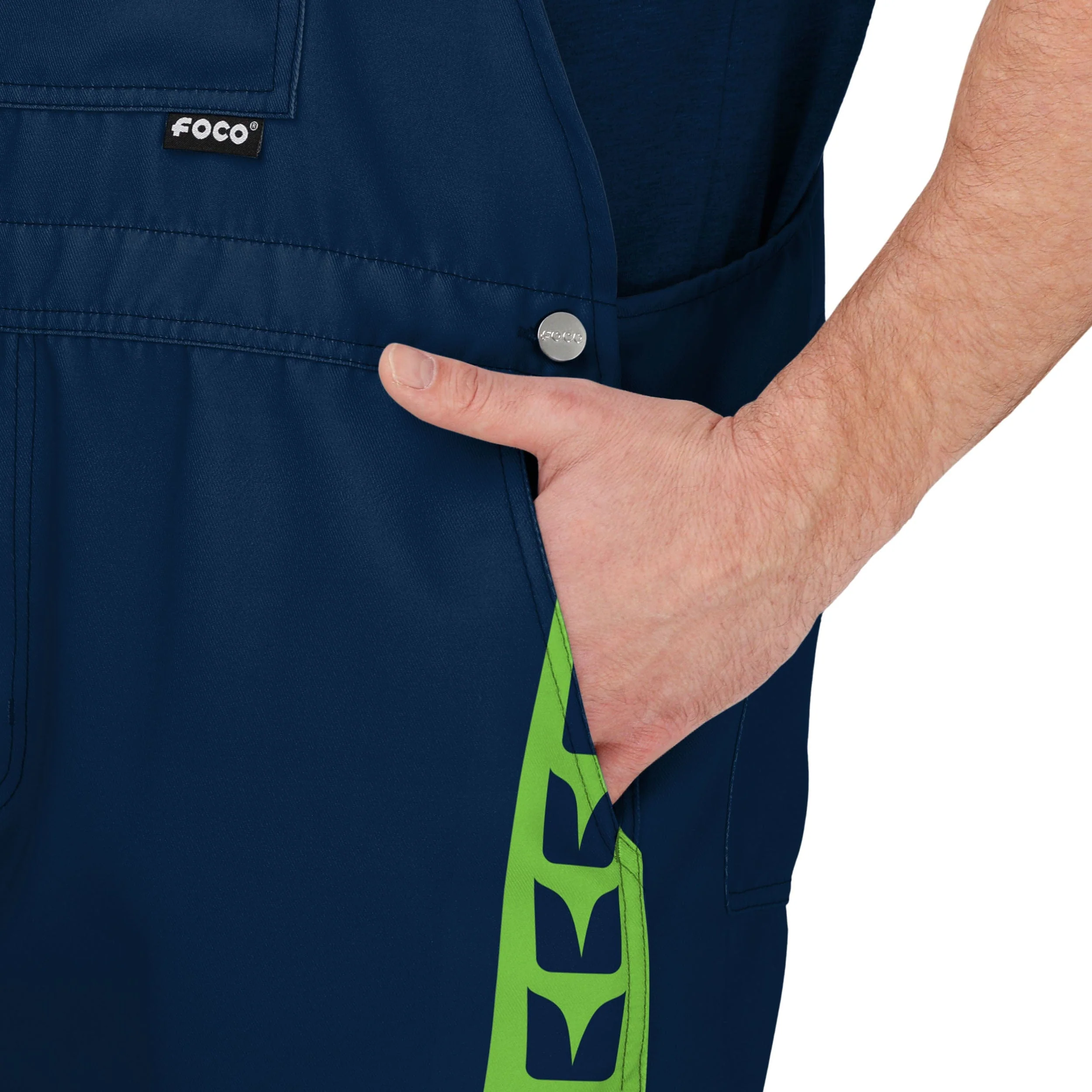 Seattle Seahawks NFL Mens Team Stripe Bib Shortalls - Image 4