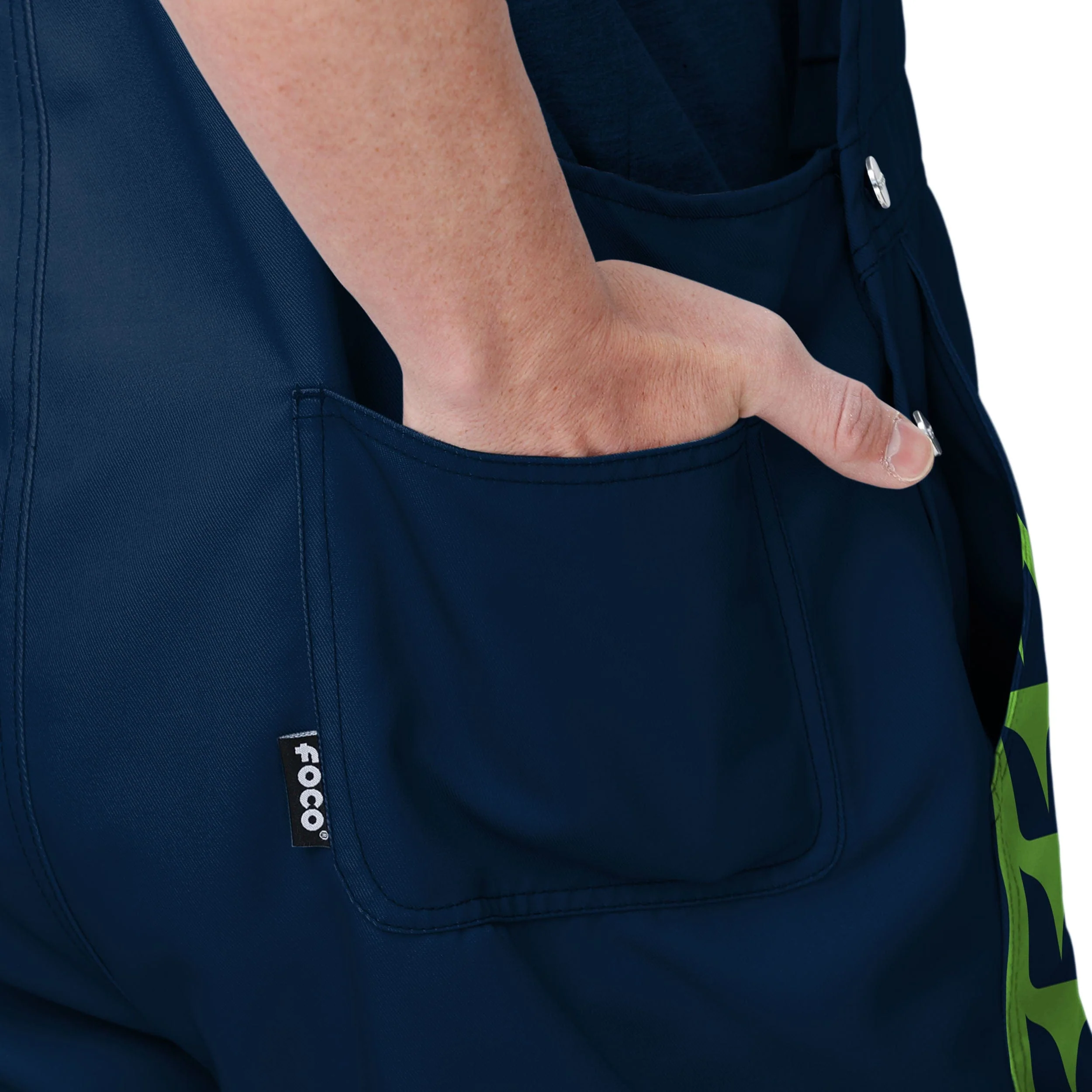 Seattle Seahawks NFL Mens Team Stripe Bib Shortalls - Image 5