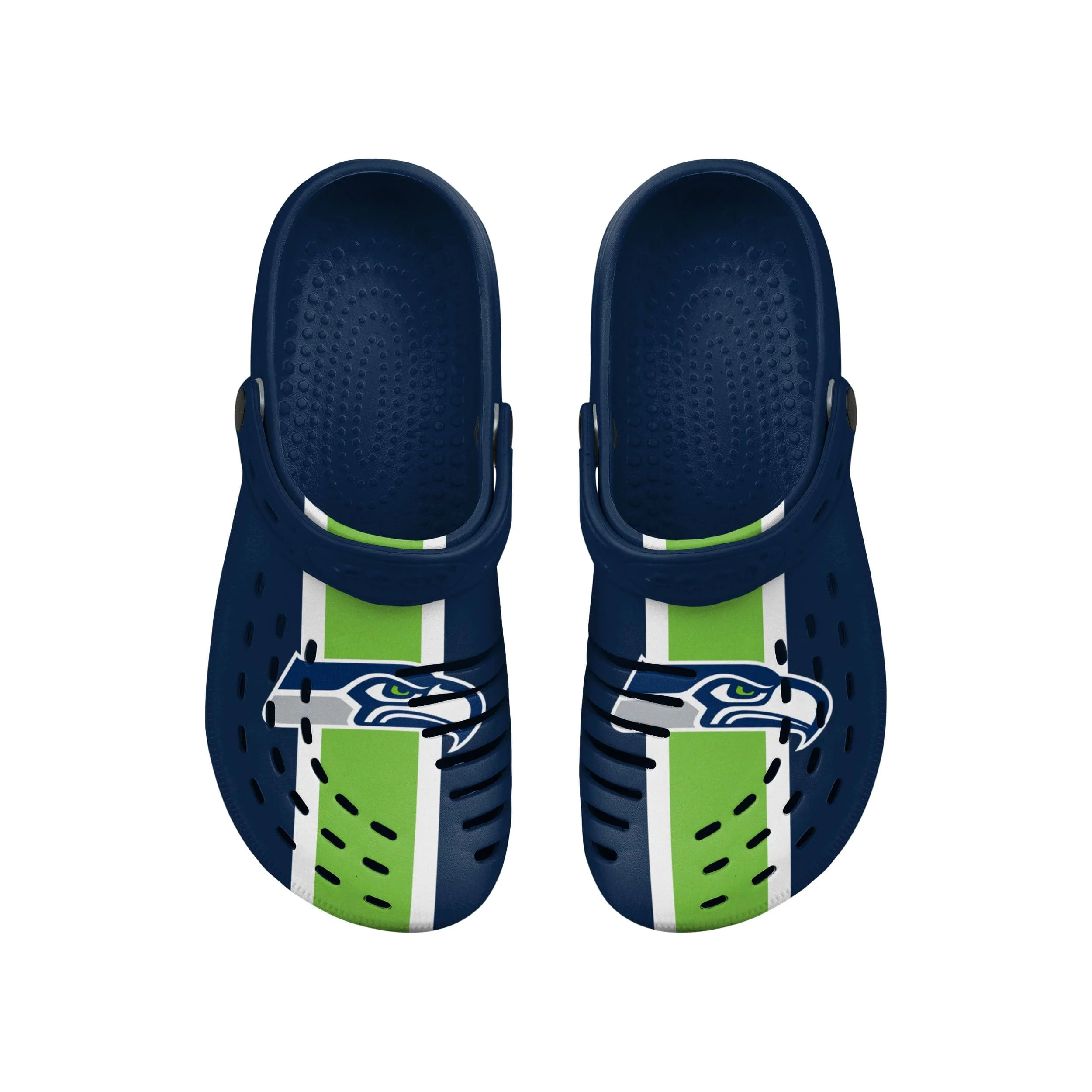 Seattle Seahawks NFL Mens Team Stripe Clog With Strap - Image 4
