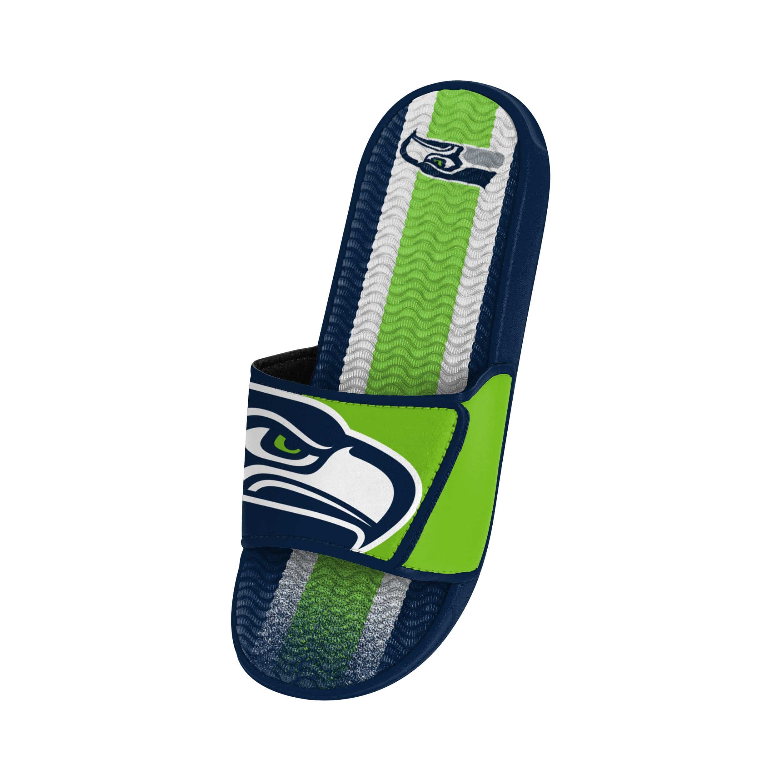 Seattle Seahawks NFL Mens Team Stripe Gel Slide - Image 3