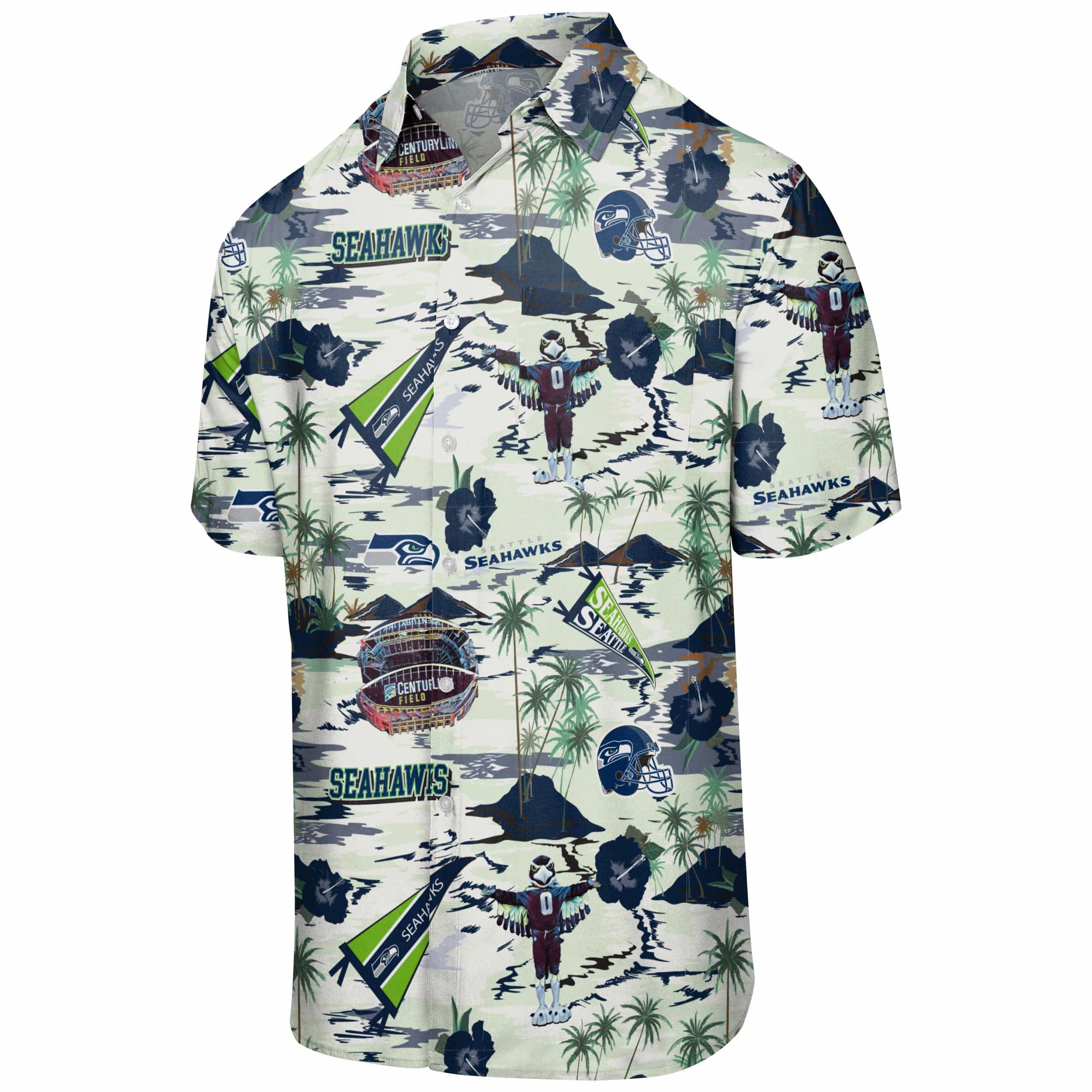 Seattle Seahawks NFL Mens Thematic Stadium Print Button Up Shirt - Image 4