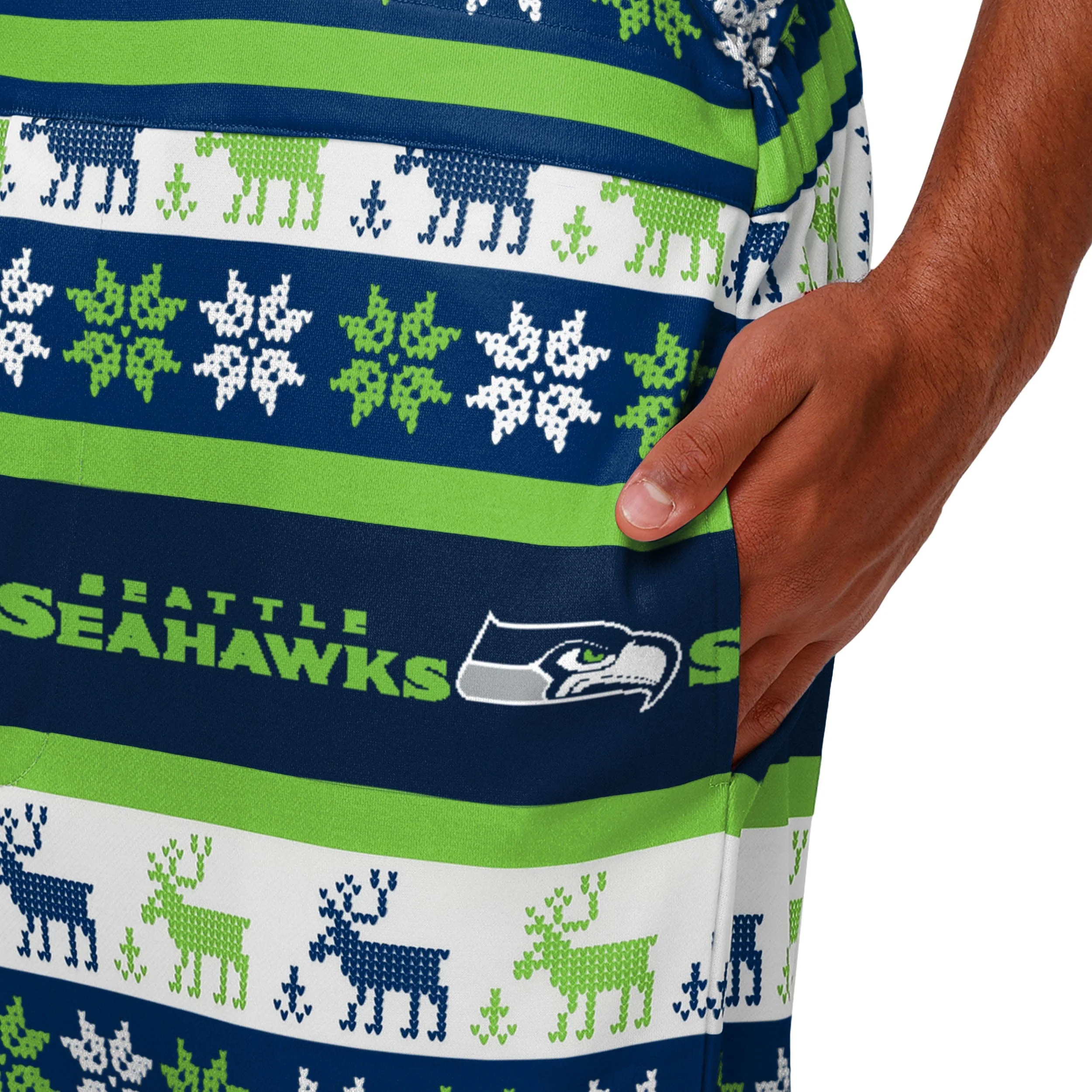 Seattle Seahawks NFL Mens Ugly Home Gating Bib Overalls - Image 5