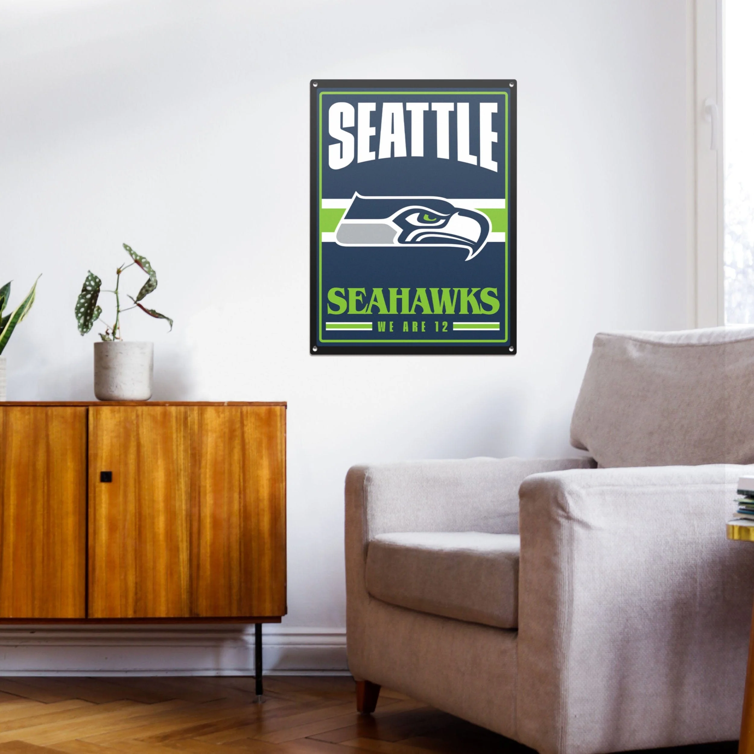 Seattle Seahawks NFL Metal Tacker Wall Sign - Image 3