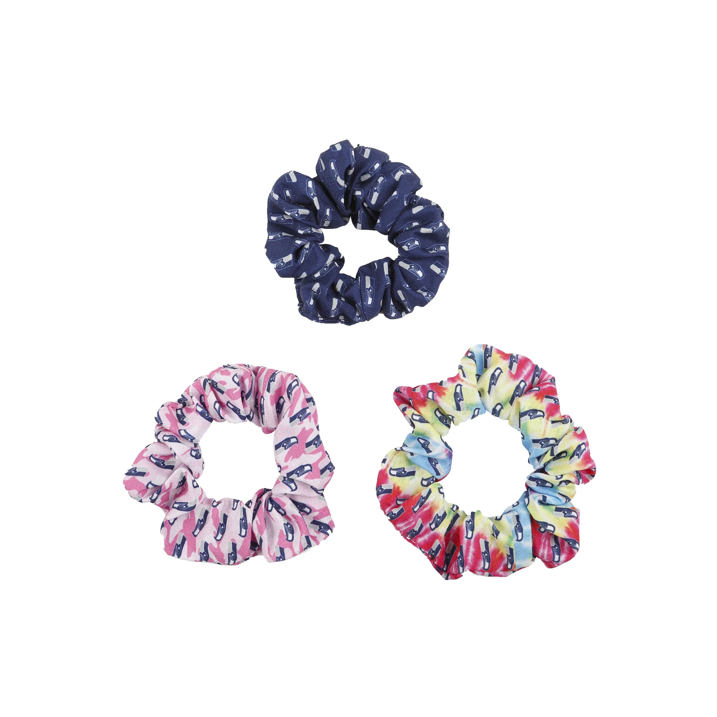 Seattle Seahawks NFL Mini Print 3 Pack Scrunchies
