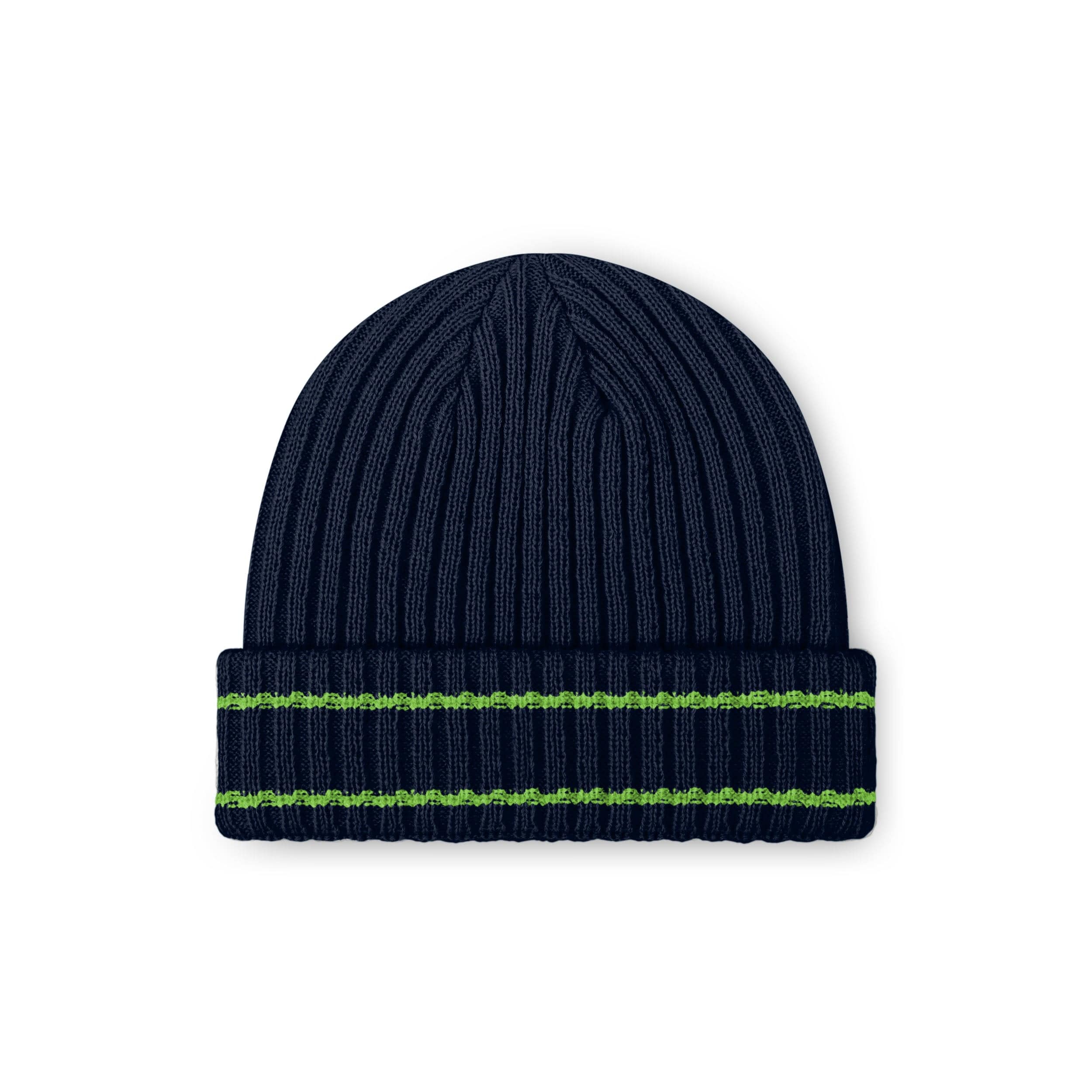 Seattle Seahawks NFL Navy Primary Logo Ribbed Beanie - Image 2