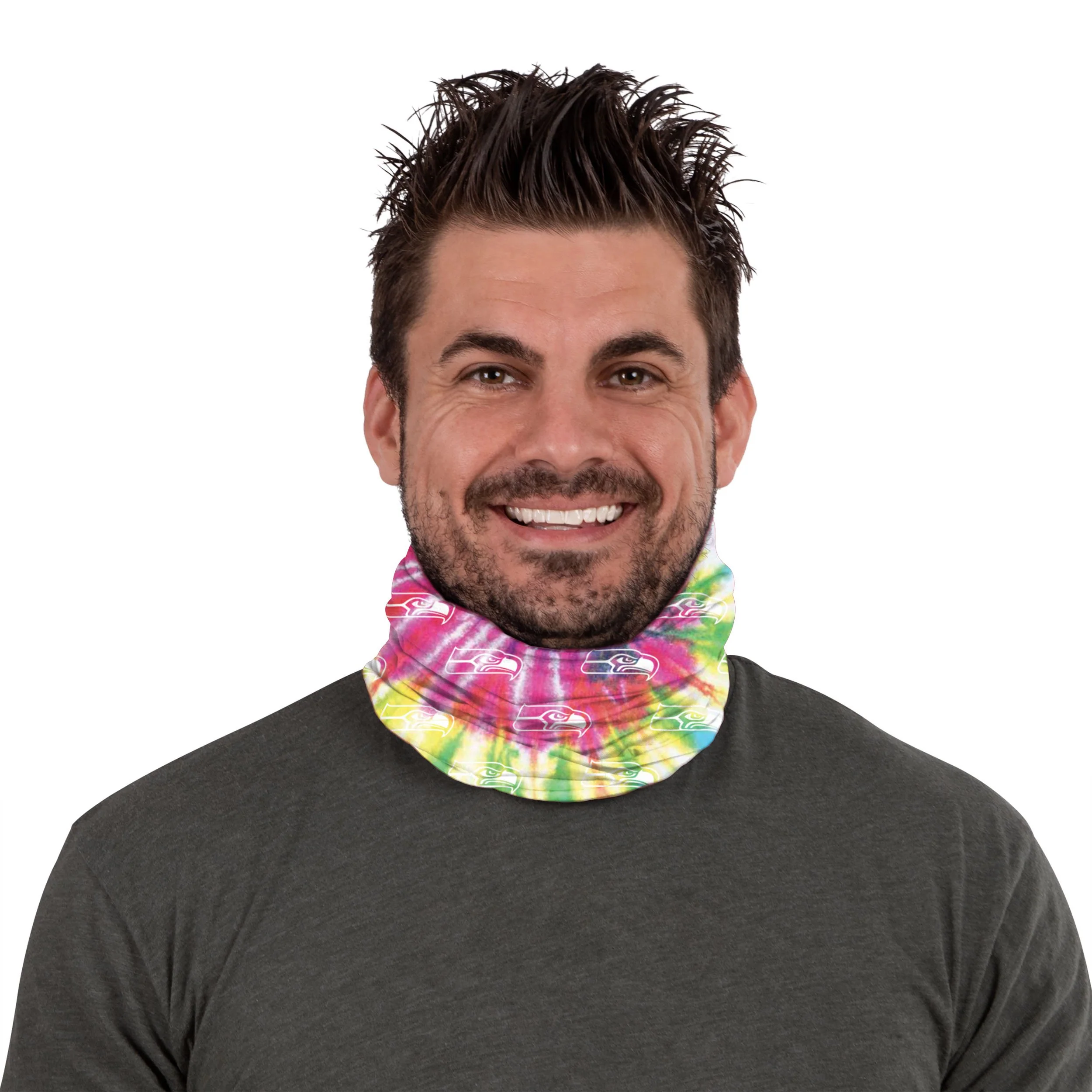 Seattle Seahawks NFL Pastel Tie-Dye Gaiter Scarf - Image 3