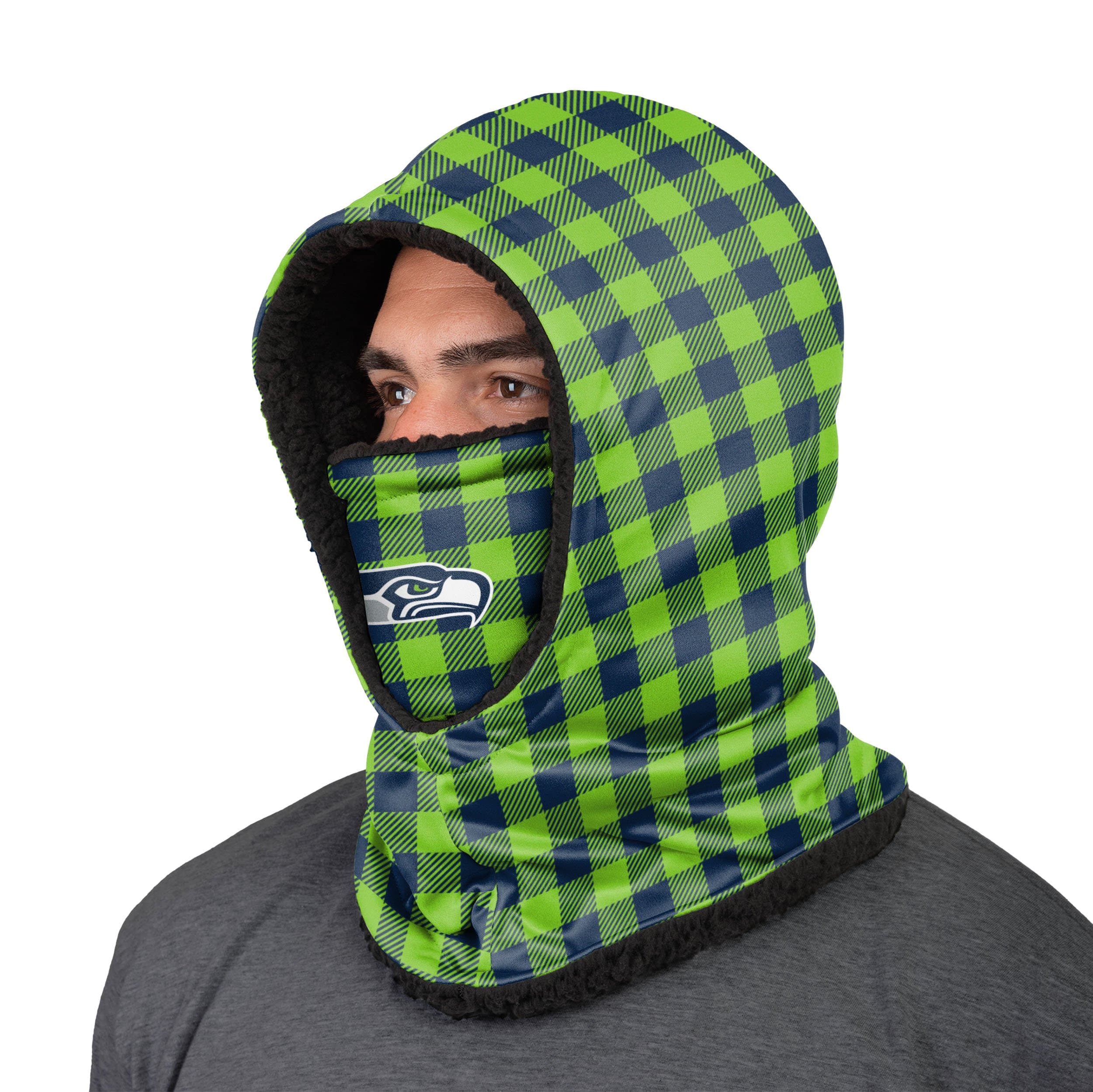 Seattle Seahawks NFL Plaid Hooded Gaiter - Image 2
