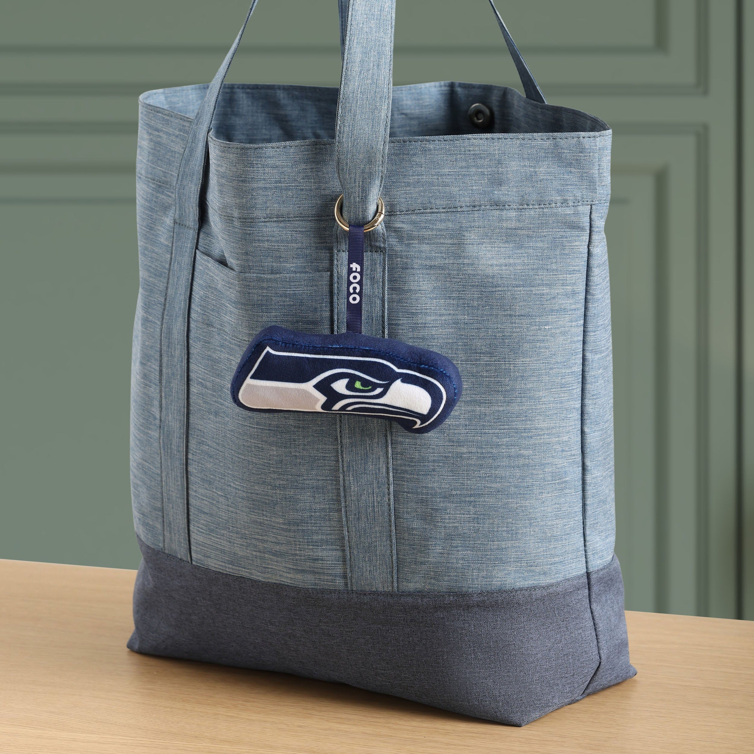 Seattle Seahawks NFL Plush Team Logo Bag Charm Keychain - Image 2