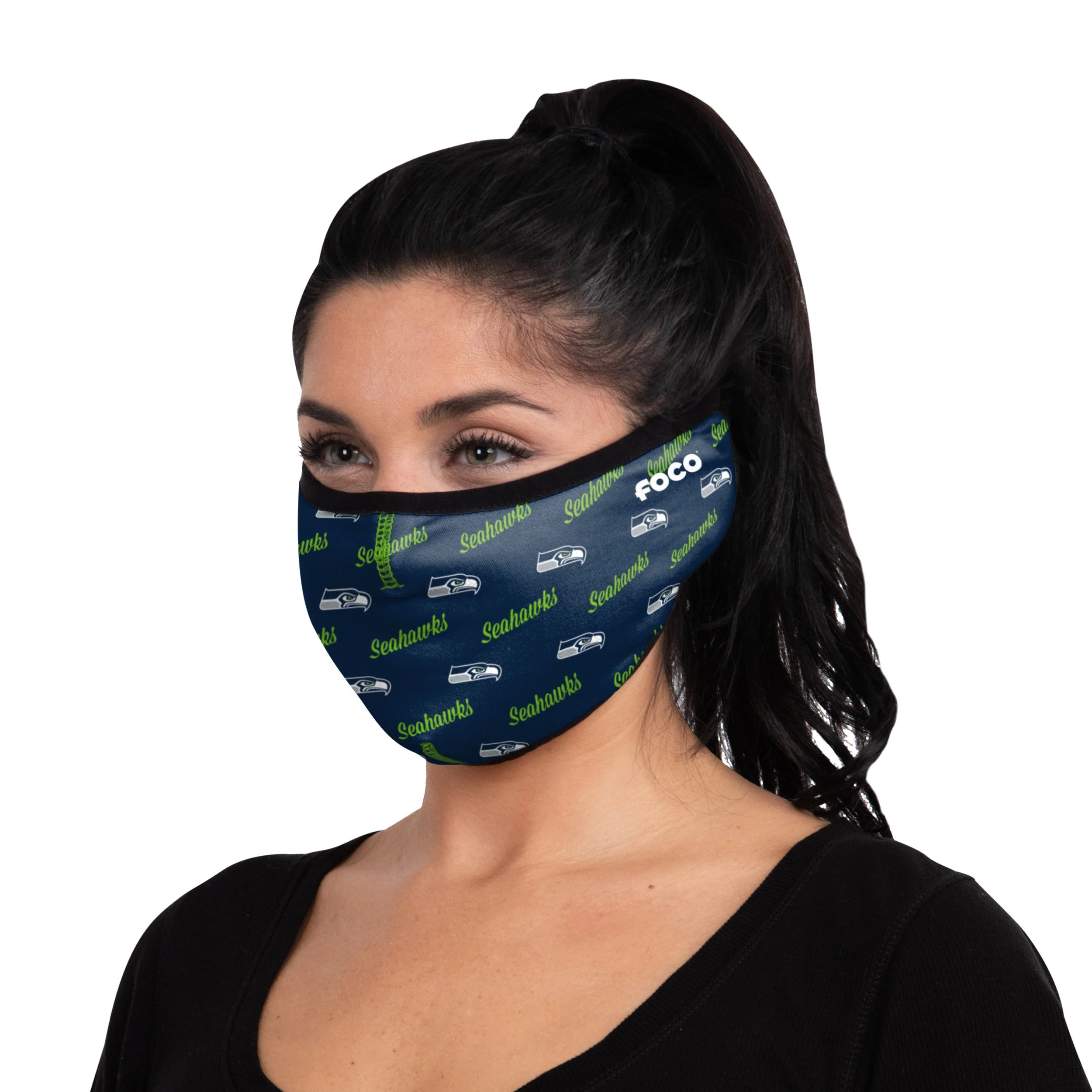 Seattle Seahawks NFL Repeat Script Earband Face Cover - Image 2