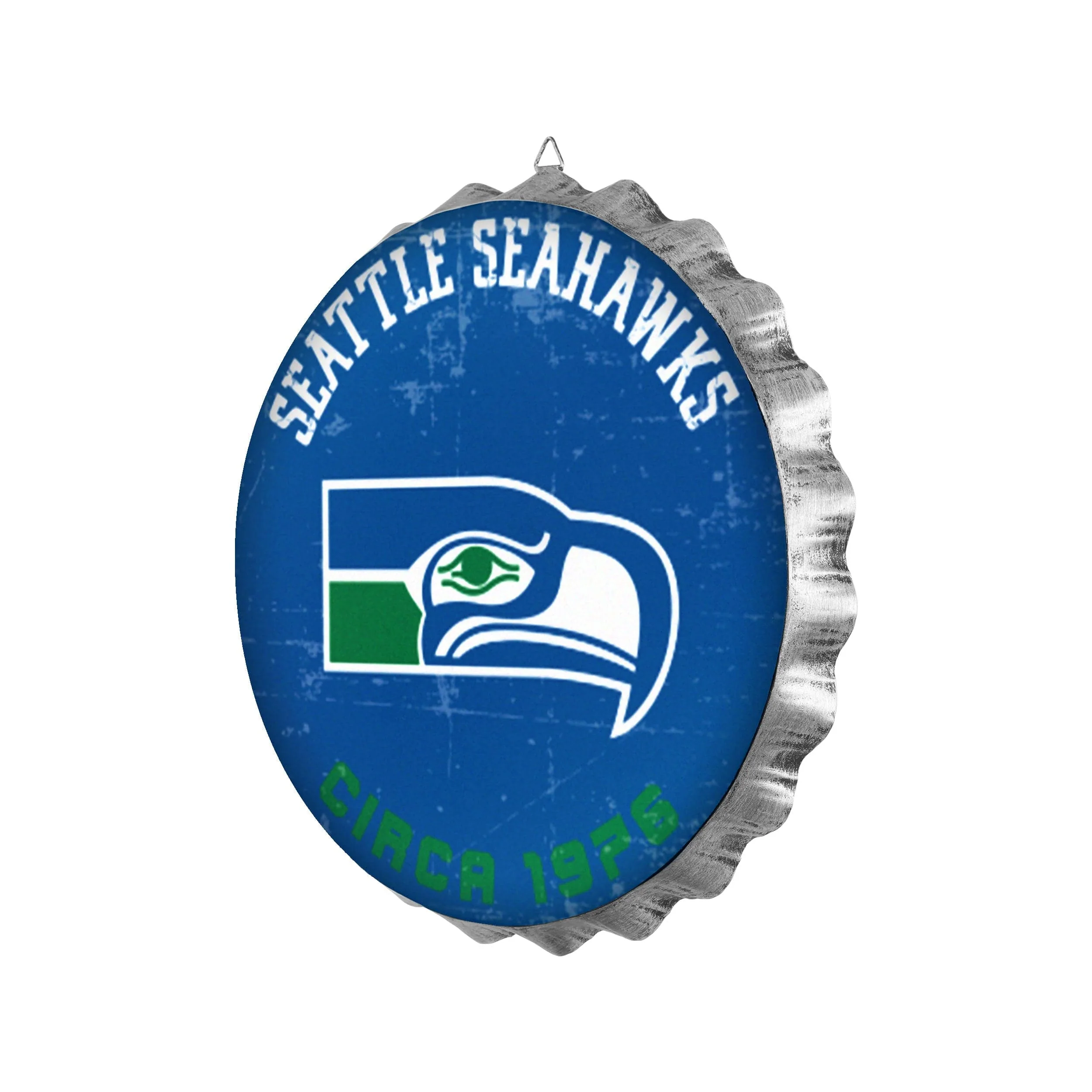 Seattle Seahawks NFL Retro Bottle Cap Wall Sign - Image 2