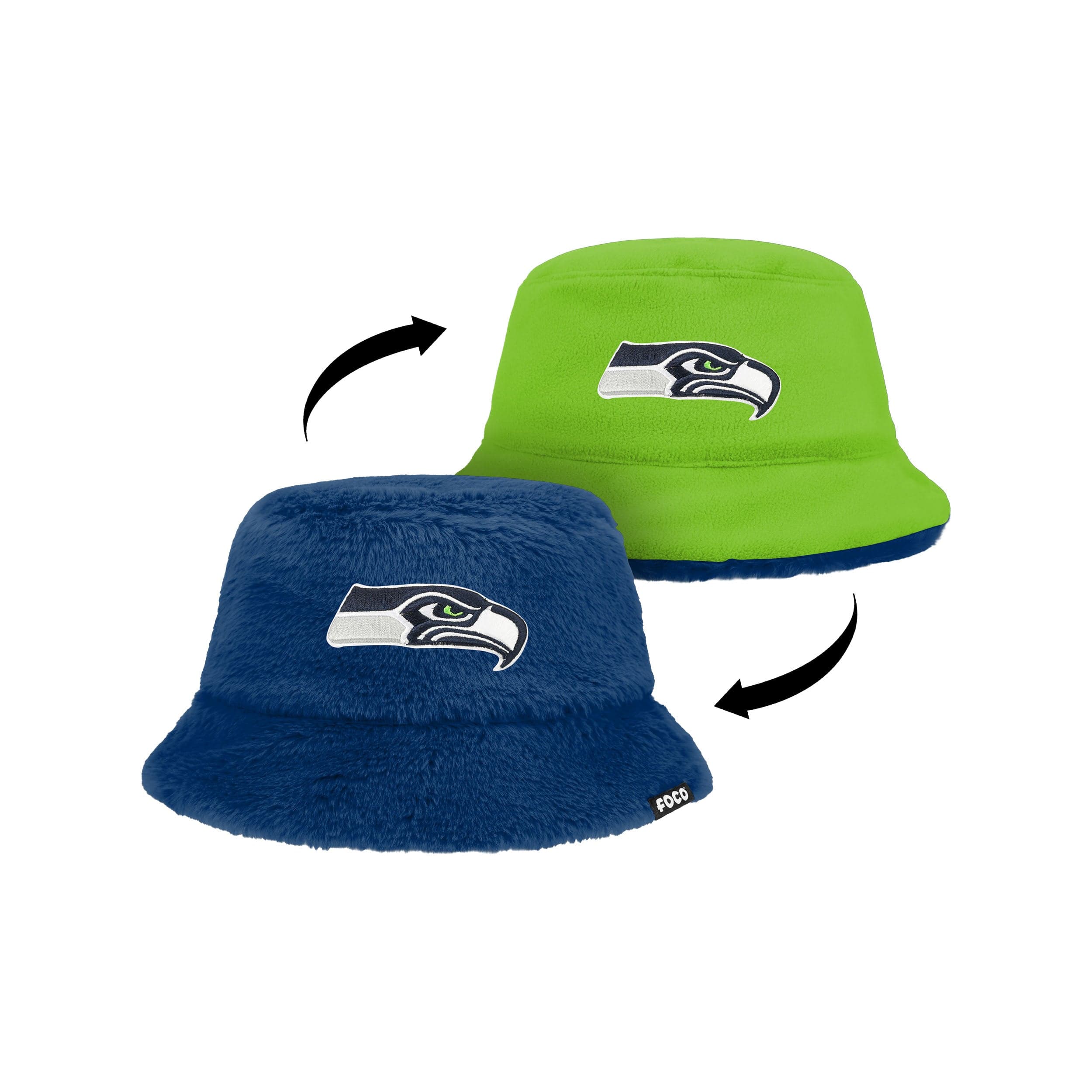 Seattle Seahawks NFL Reversible Faux Fur Bucket Hat - Image 4