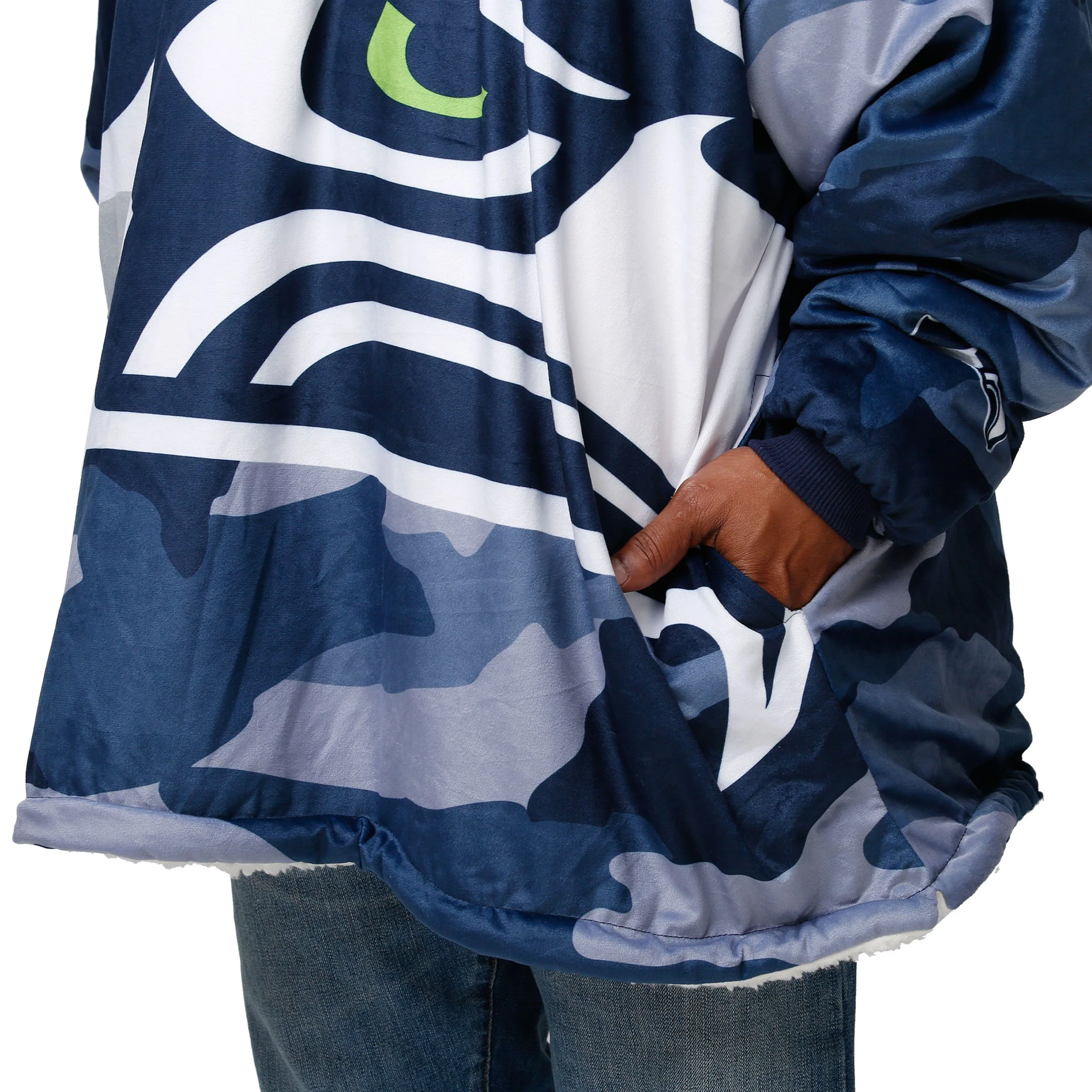 Seattle Seahawks NFL Reversible Team Color Camo Hoodeez - Image 5