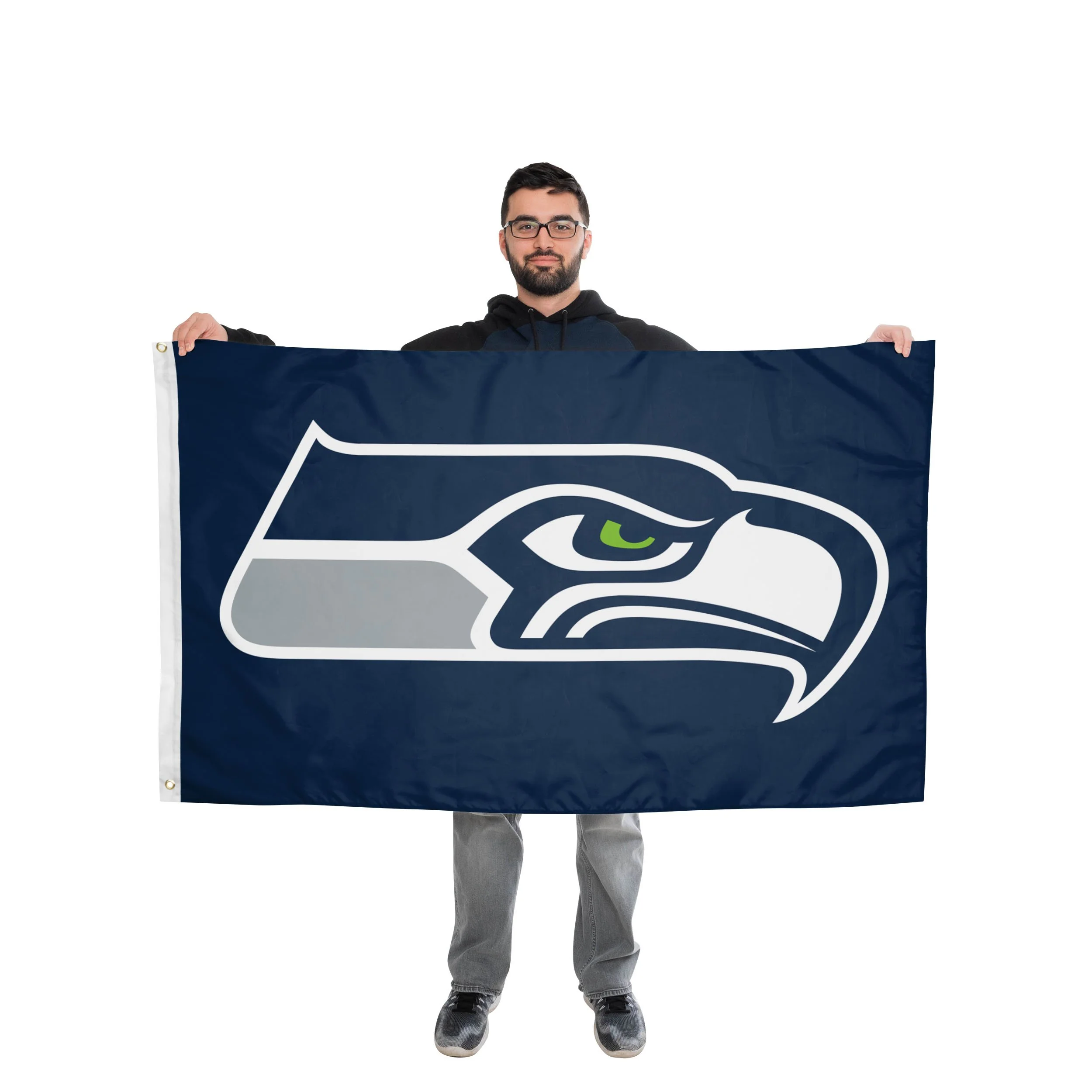 Seattle Seahawks NFL Solid Horizontal Flag - Image 2