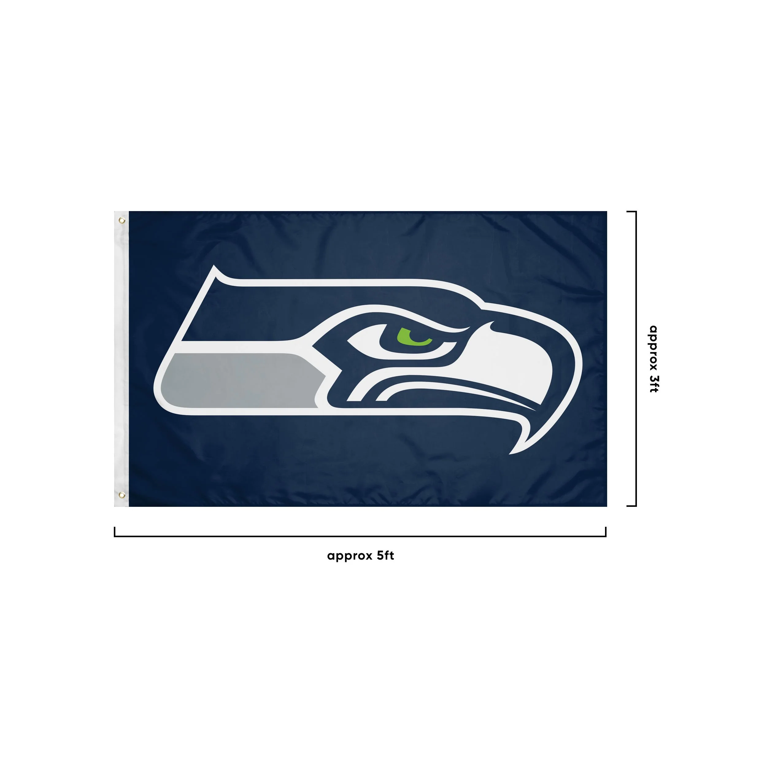 Seattle Seahawks NFL Solid Horizontal Flag - Image 3
