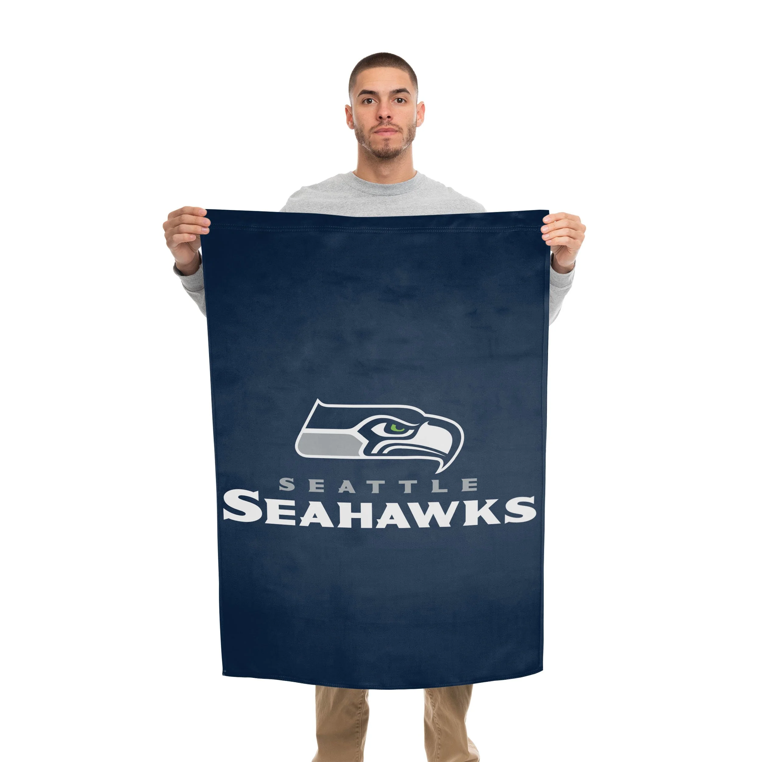 Seattle Seahawks NFL Solid Vertical Flag - Image 2
