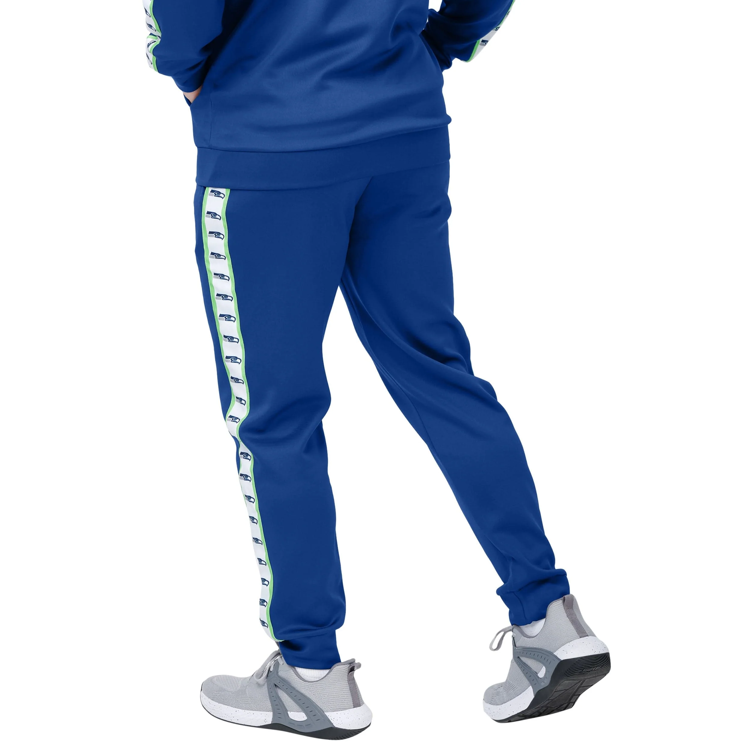 Seattle Seahawks NFL Mens Stripe Logo Track Pants - Image 2