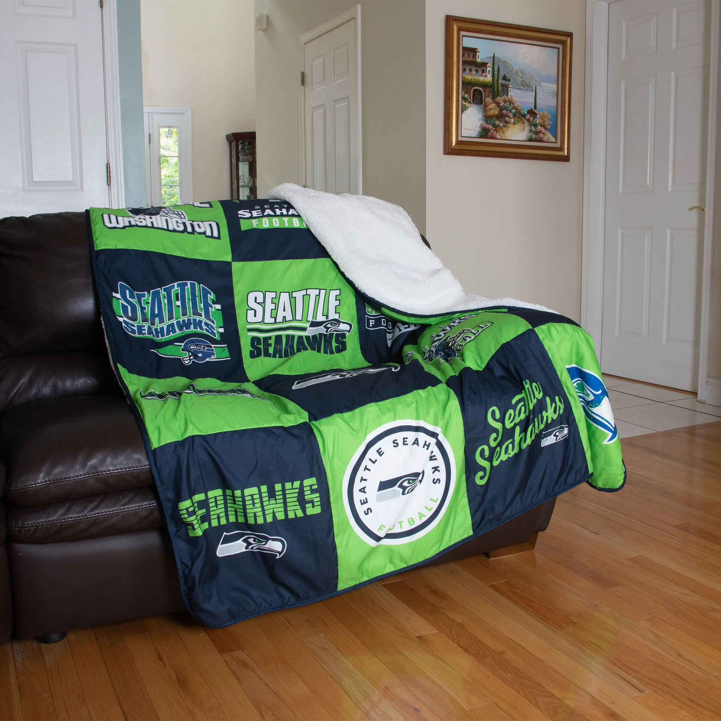 Seattle Seahawks NFL Team Pride Patches Quilt - Image 2