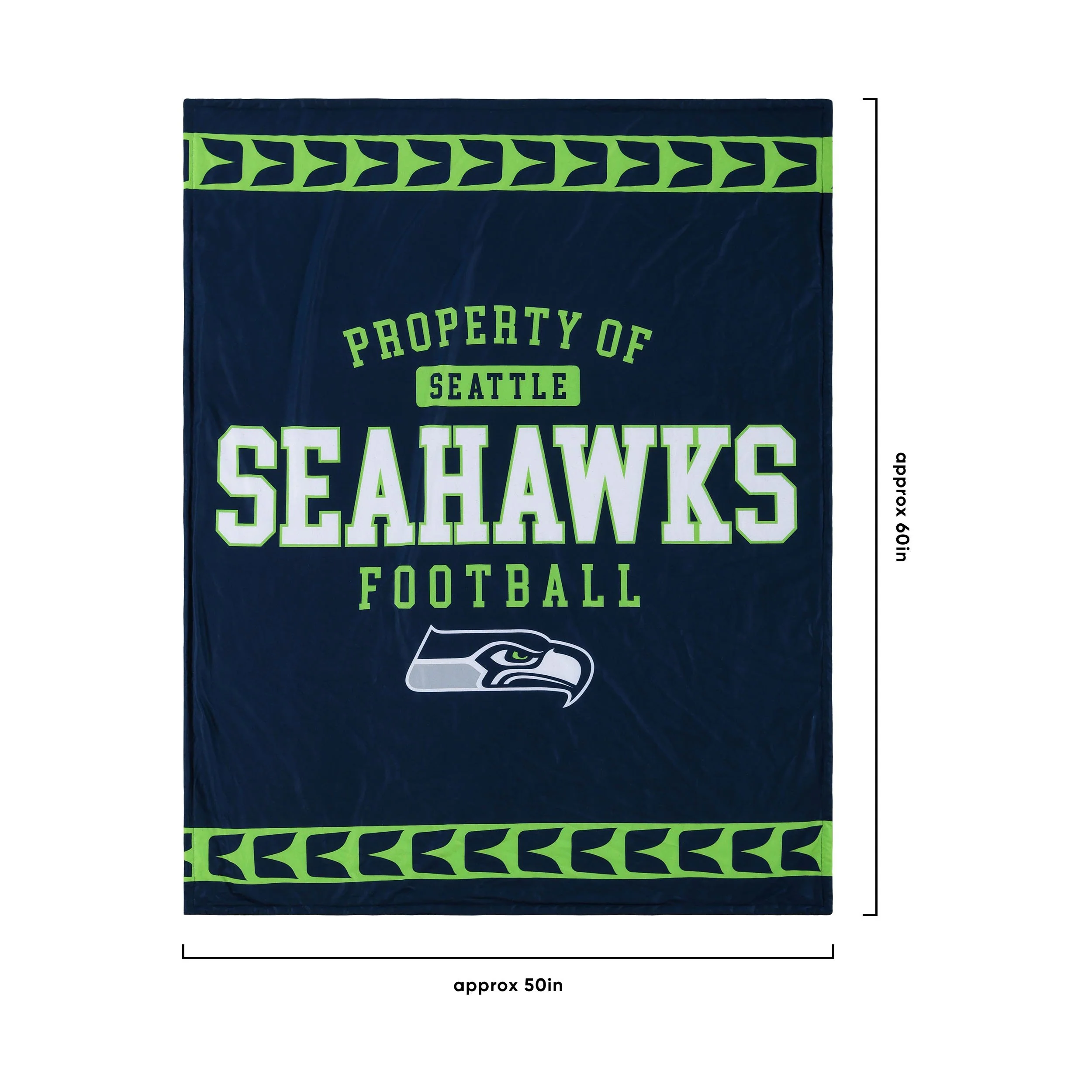 Seattle Seahawks NFL Team Property Sherpa Plush Throw Blanket - Image 3