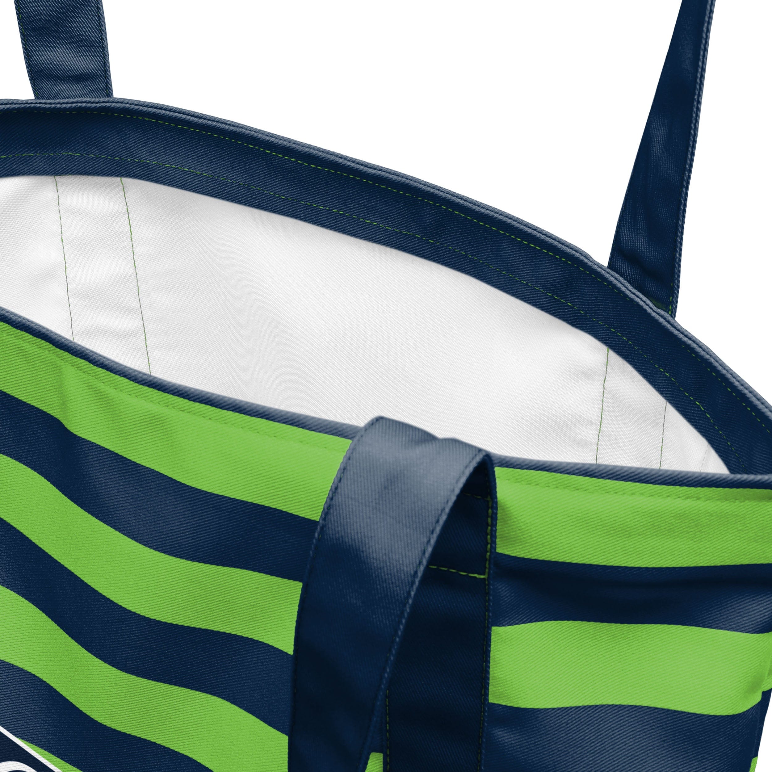 Seattle Seahawks NFL Team Stripe Canvas Tote Bag - Image 4