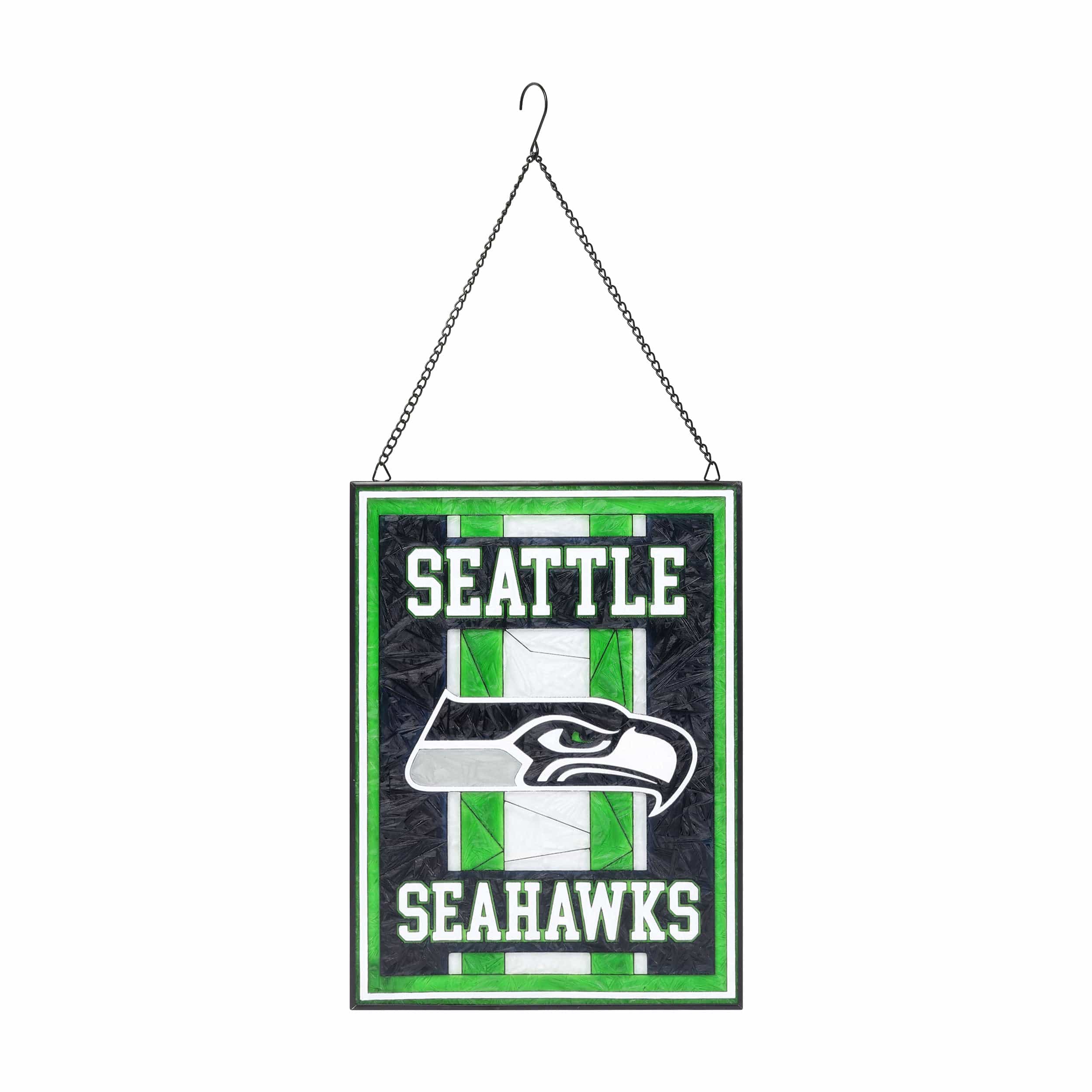 Seattle Seahawks NFL Team Stripe Stain Glass Sign