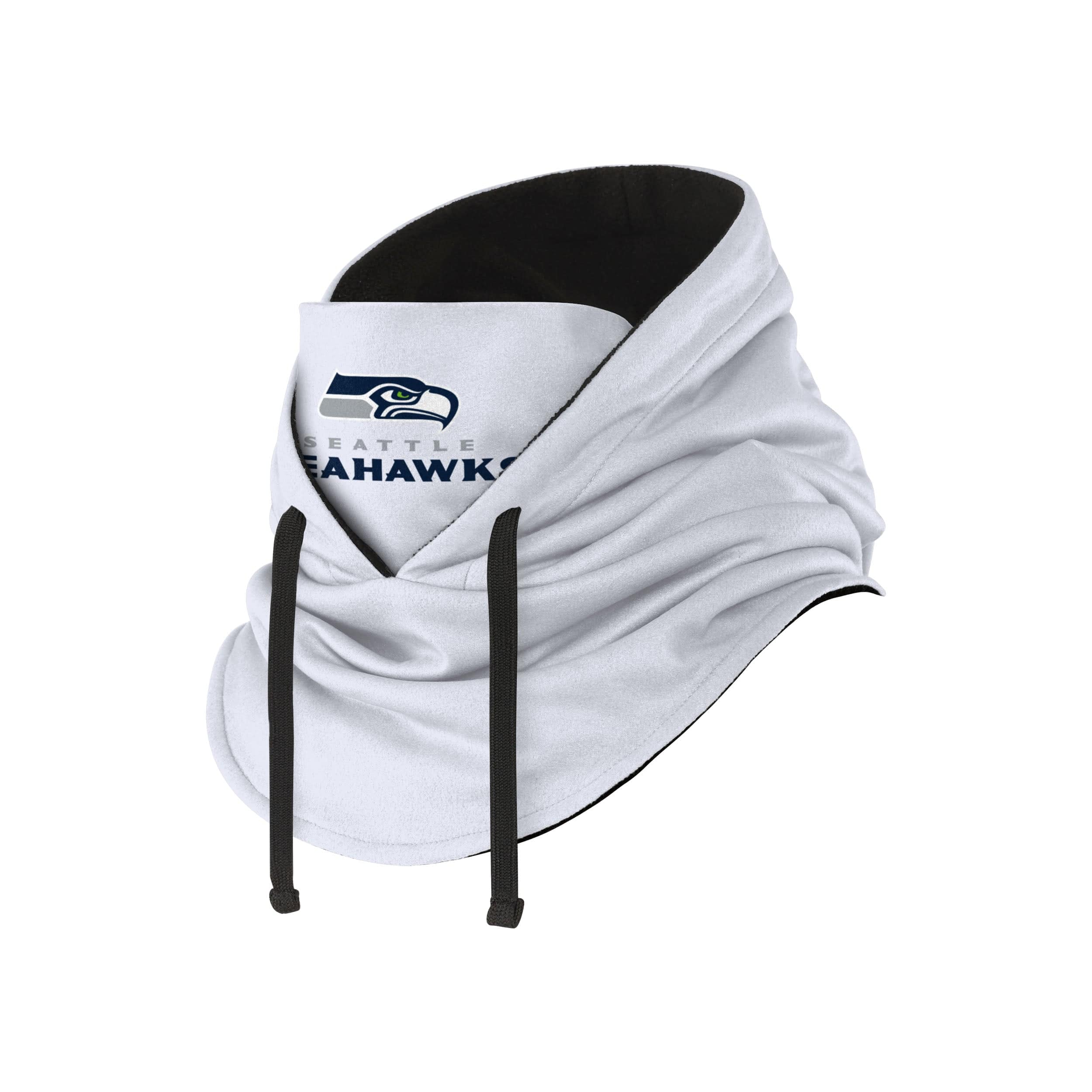 Seattle Seahawks NFL White Drawstring Hooded Gaiter - Image 2