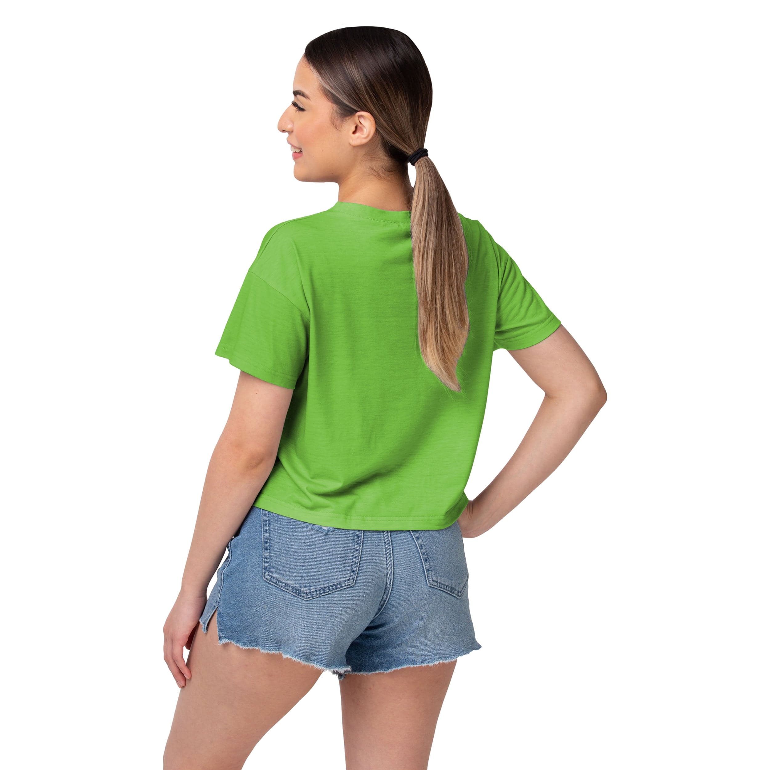 Seattle Seahawks NFL Womens Alternate Team Color Crop Top - Image 2