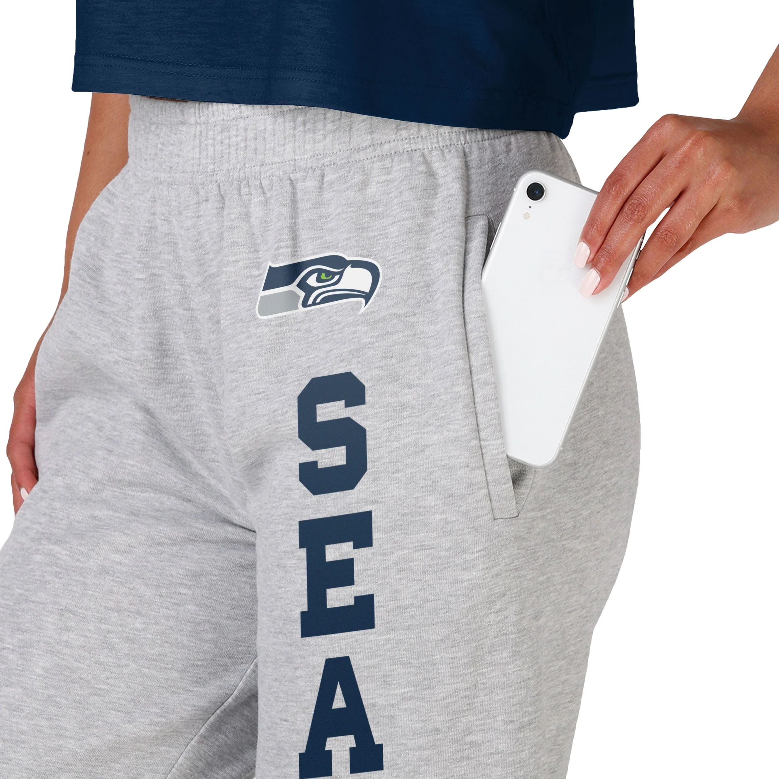 Seattle Seahawks NFL Womens Big Wordmark Gray Sweatpants - Image 3