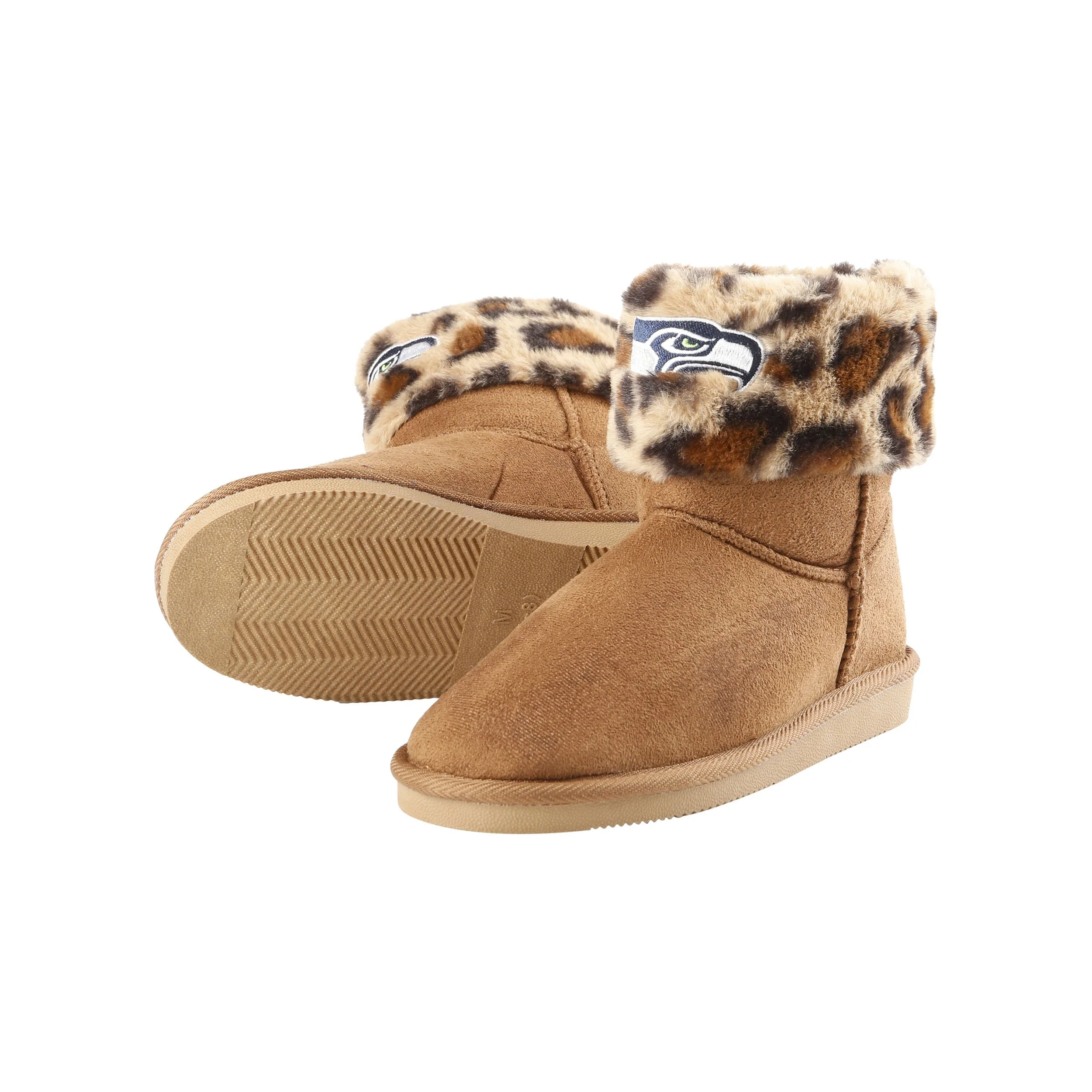 Seattle Seahawks NFL Womens Cheetah Fur Boots - Image 4